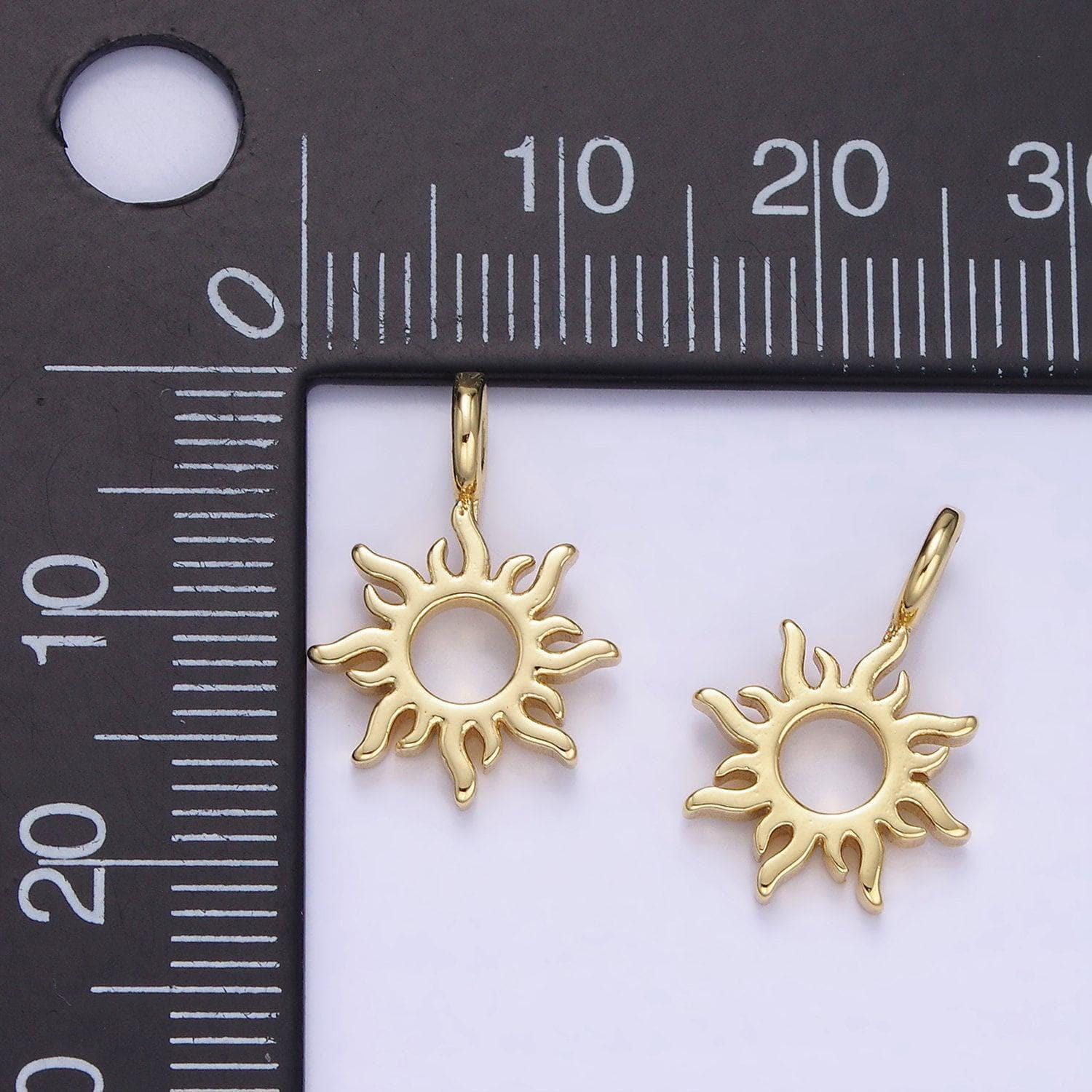 14k gold filled open celestial sun ray minimalist pendant | ag-703