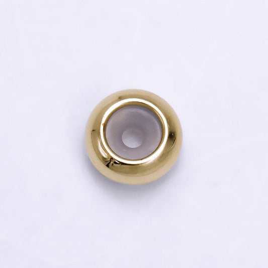 7mm rhodium plated silver gold rose gold round safety rubber stopper bead spacer smart beads supplies