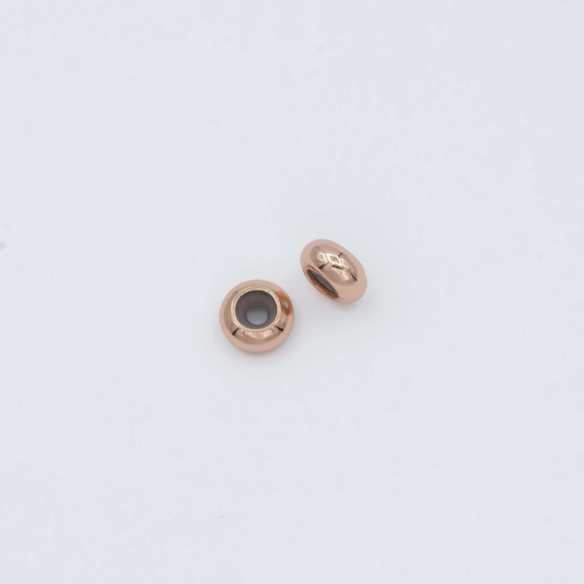 7mm rhodium plated silver gold rose gold round safety rubber stopper bead spacer smart beads supplies