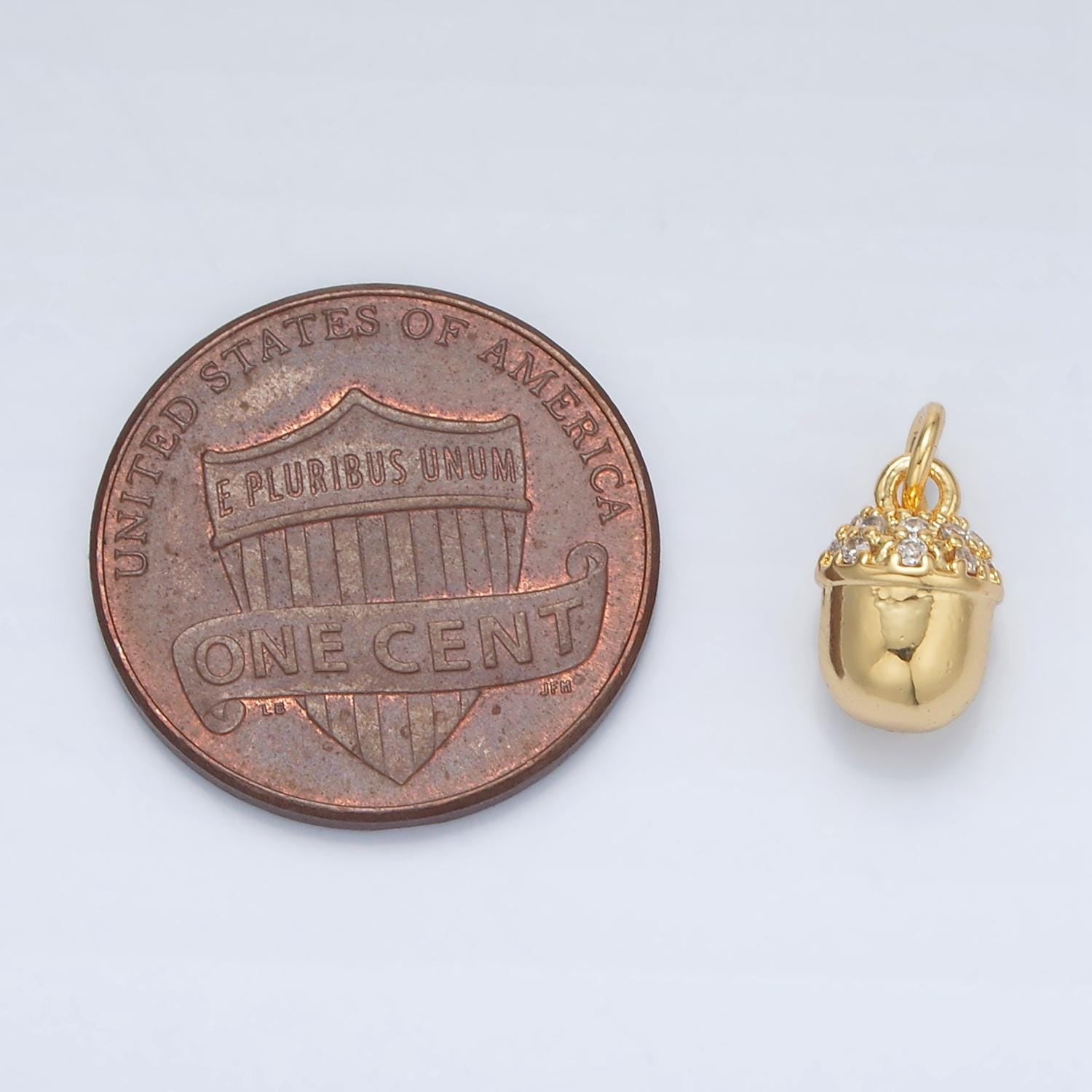 Mini oak tree fruit charm, chipmunk's fruit pendant acorn gold charm diy jewelry necklace ac158