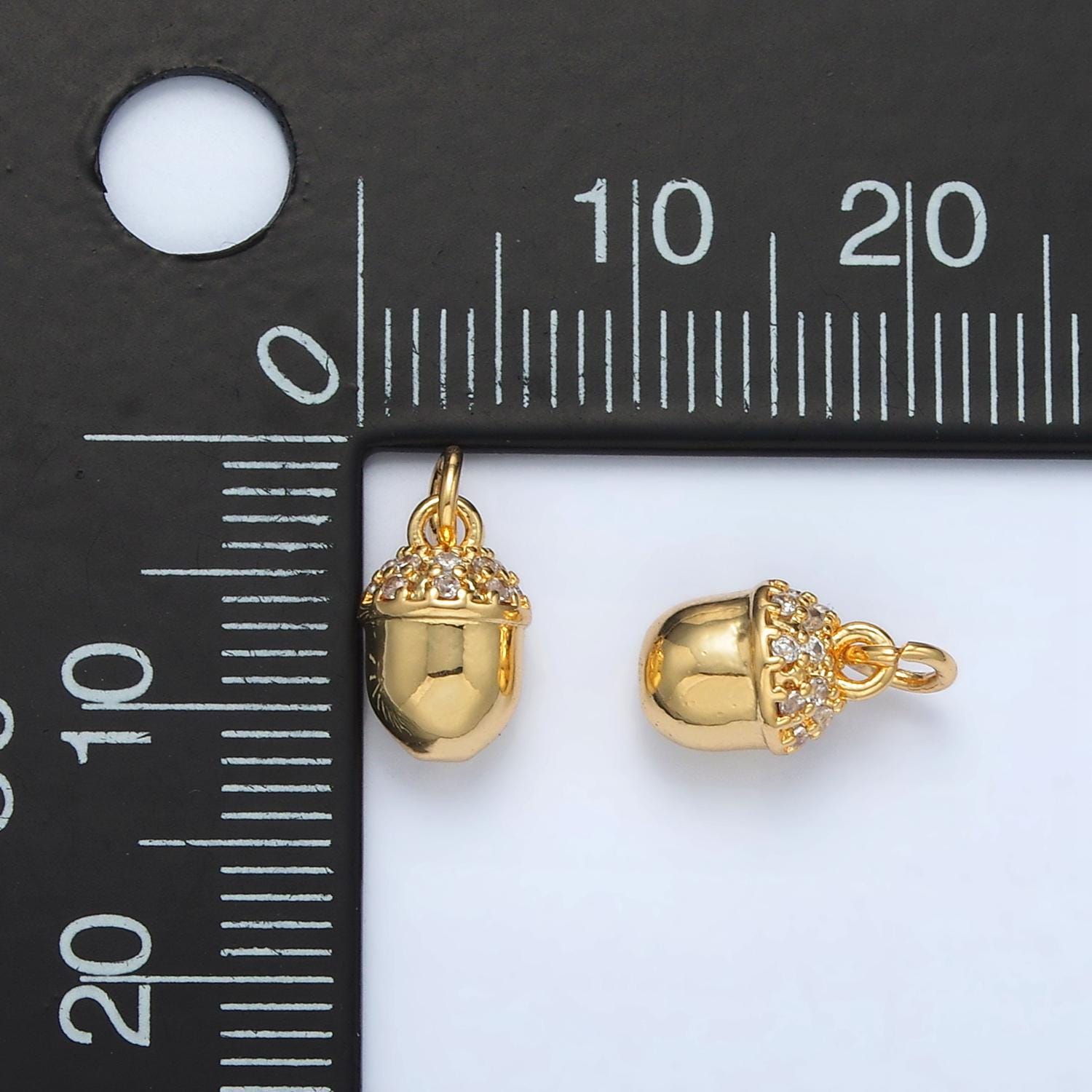 Mini oak tree fruit charm, chipmunk's fruit pendant acorn gold charm diy jewelry necklace ac158