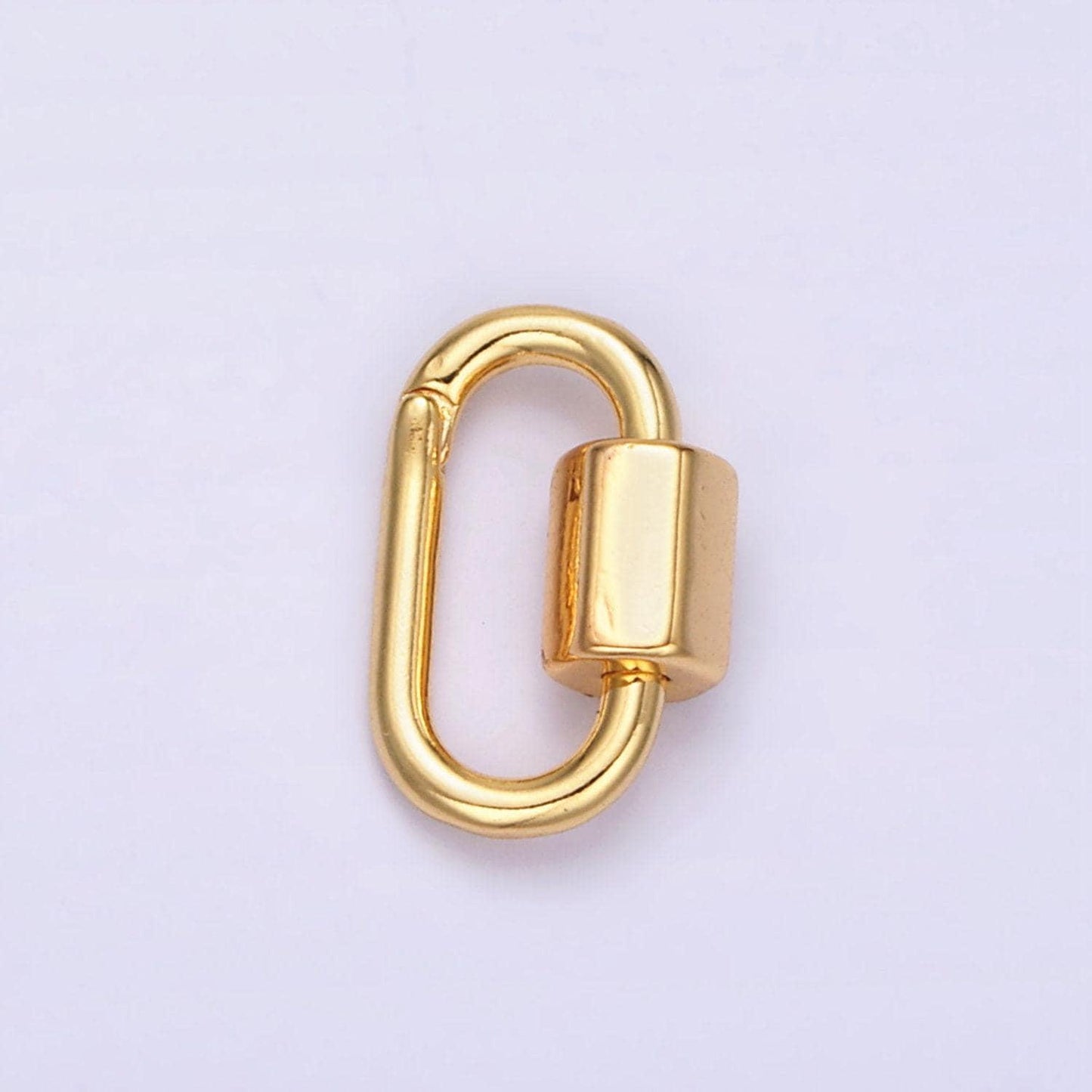 14k gold filled 15mm oval snap carabiner minimalist jewelry finding supply | z573