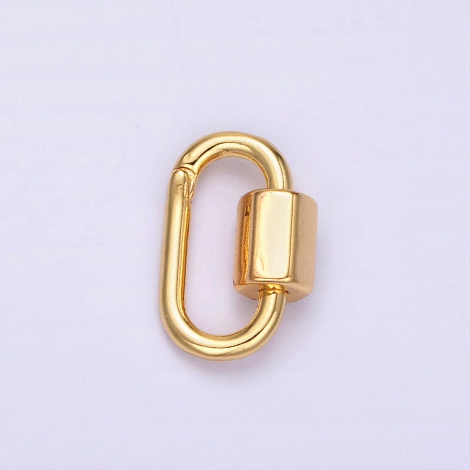 14k gold filled 15mm oval snap carabiner minimalist jewelry finding supply | z573