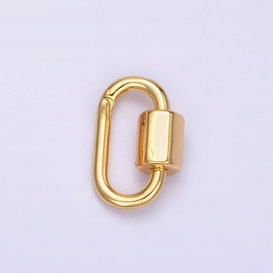 14k gold filled 15mm oval snap carabiner minimalist jewelry finding supply | z573