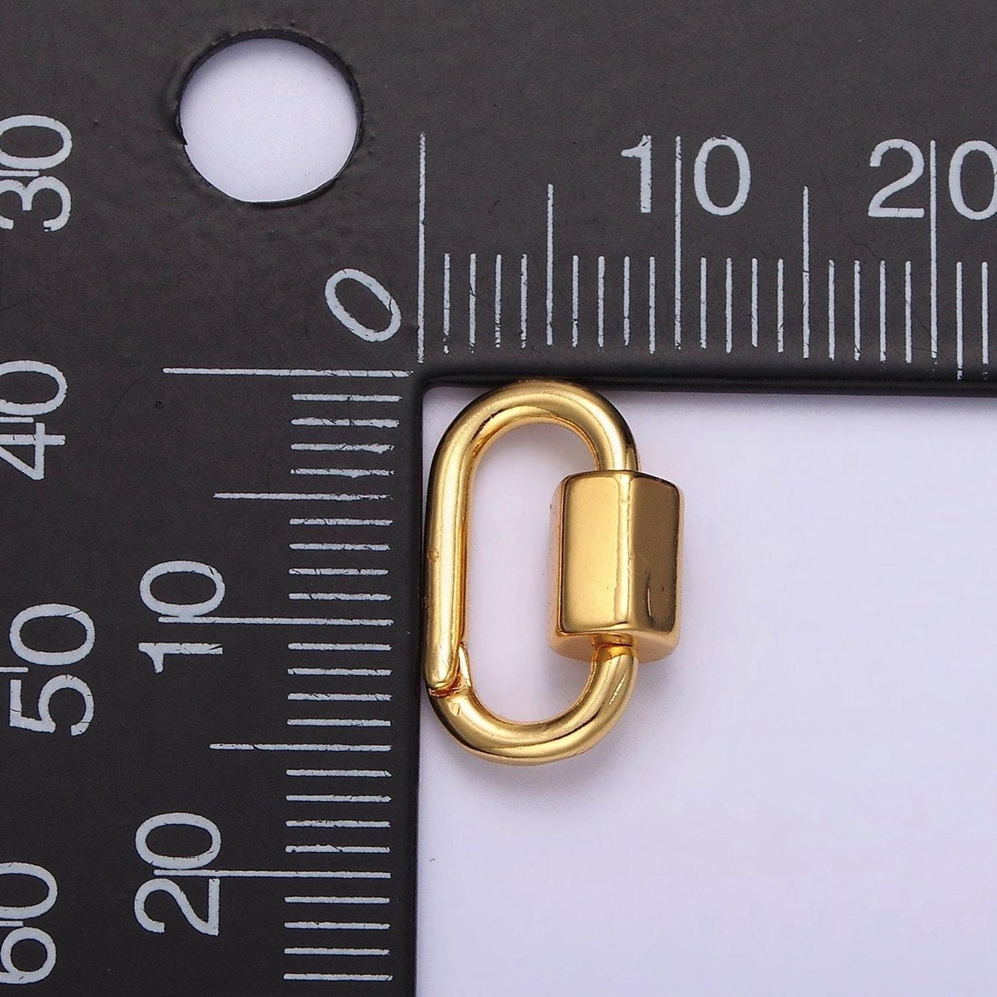 14k gold filled 15mm oval snap carabiner minimalist jewelry finding supply | z573