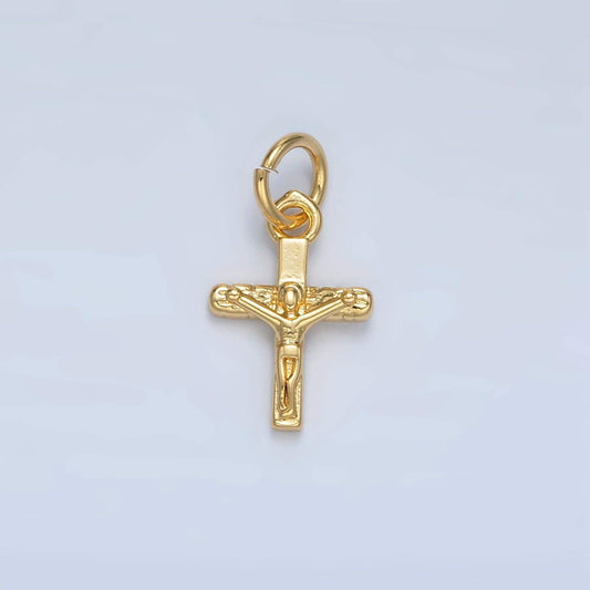 Mini religious cross, jesus nailed cross charm for bracelet/necklace rosary | ag-855