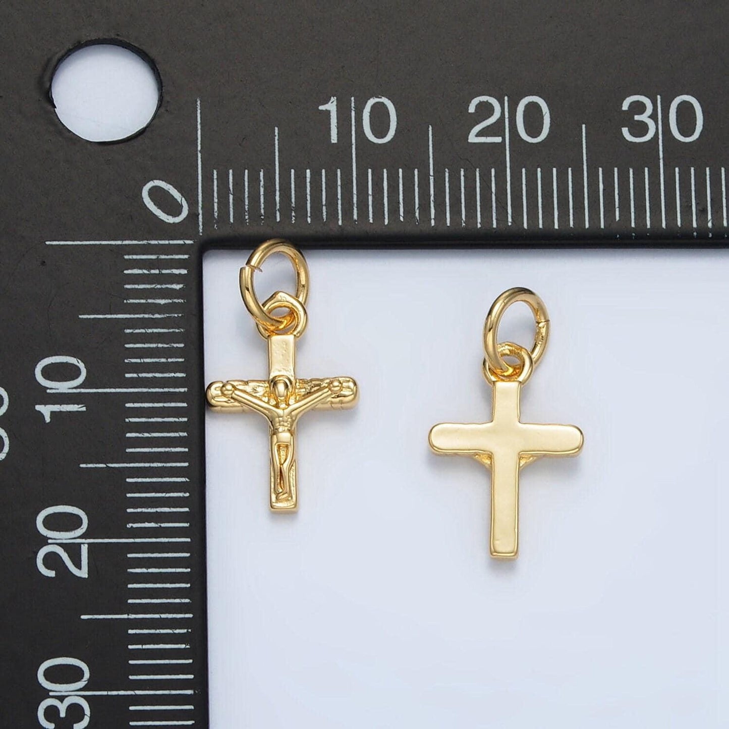 Mini religious cross, jesus nailed cross charm for bracelet/necklace rosary | ag-855
