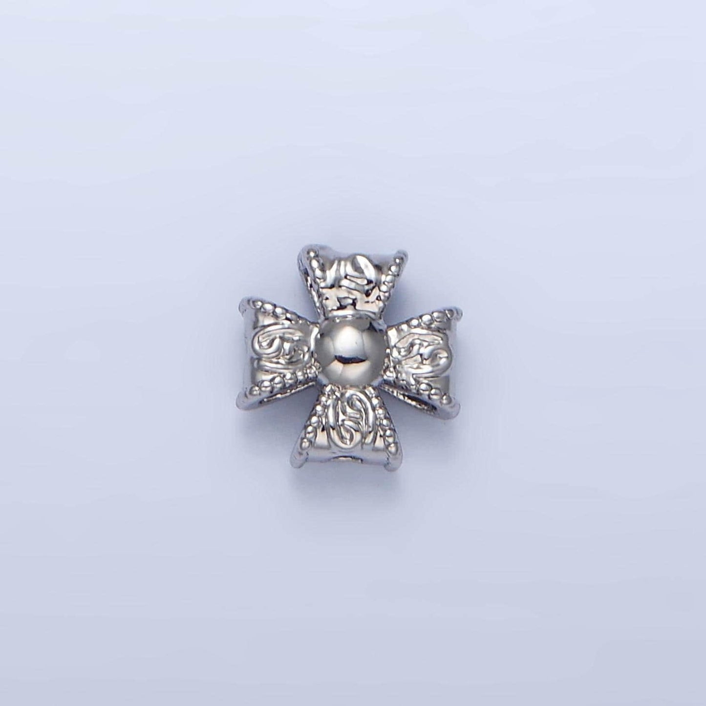 Molten religious cross 24k gold filled bead spacer in gold & silver | b-039