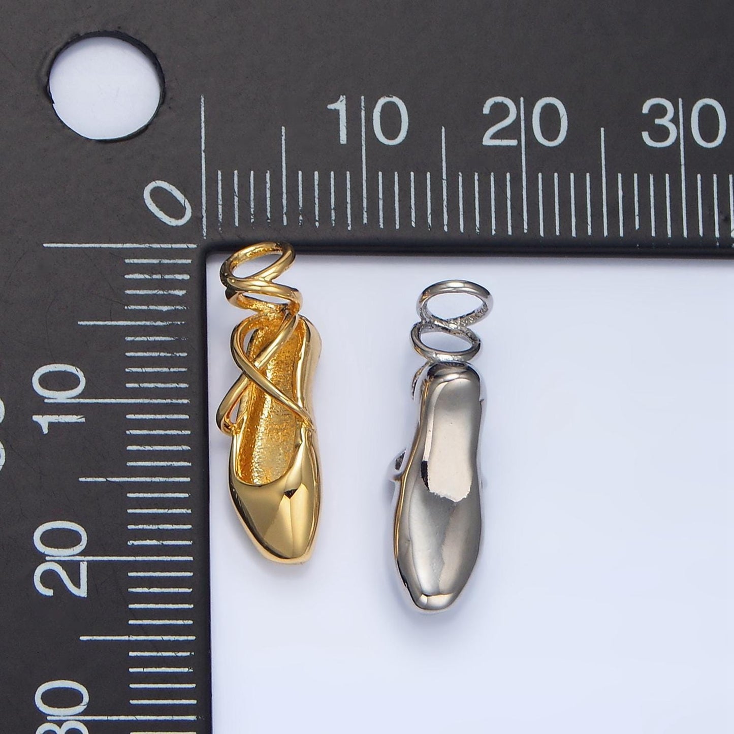 24k gold filled ballet dance flat shoes charm | x615