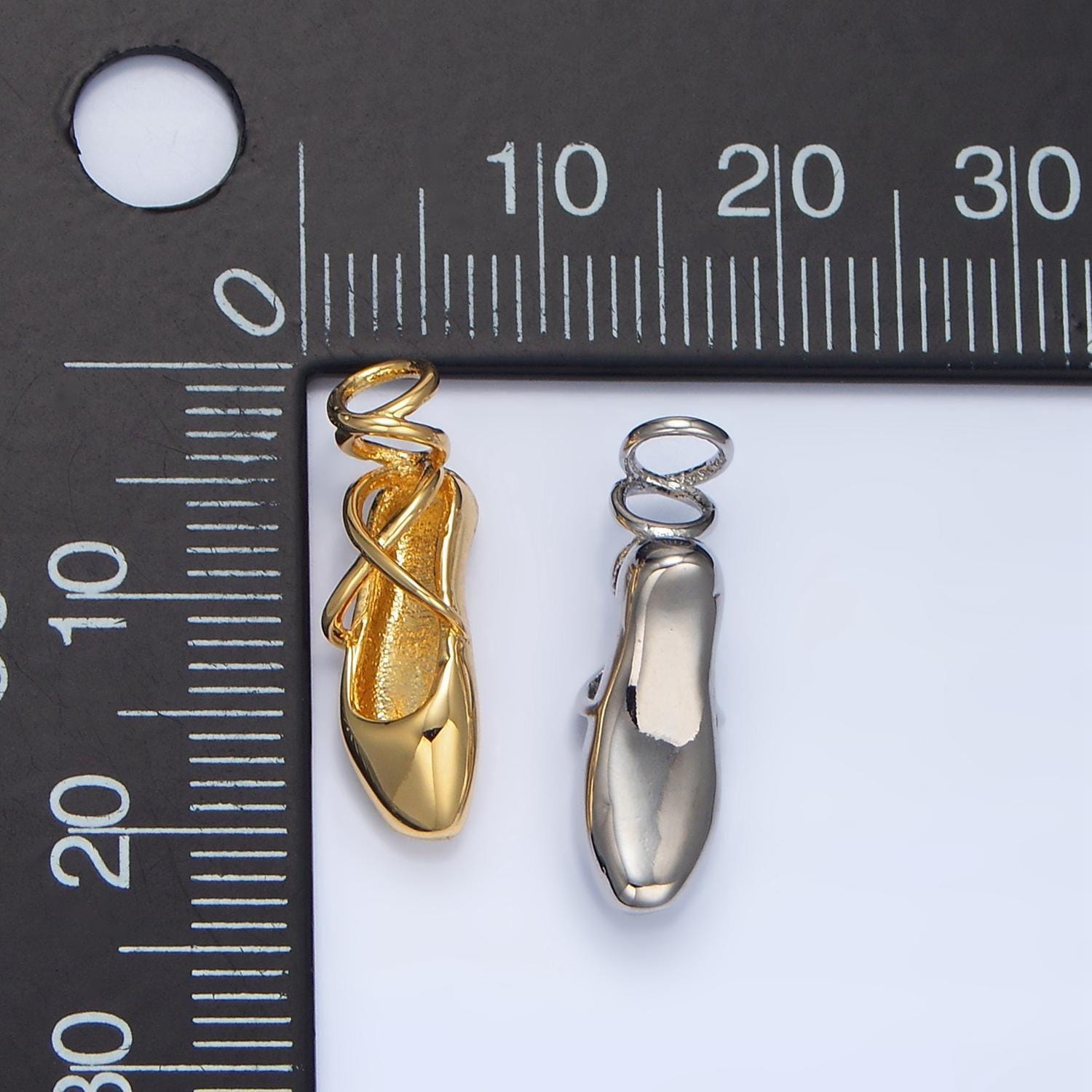 24k gold filled ballet dance flat shoes charm | x615