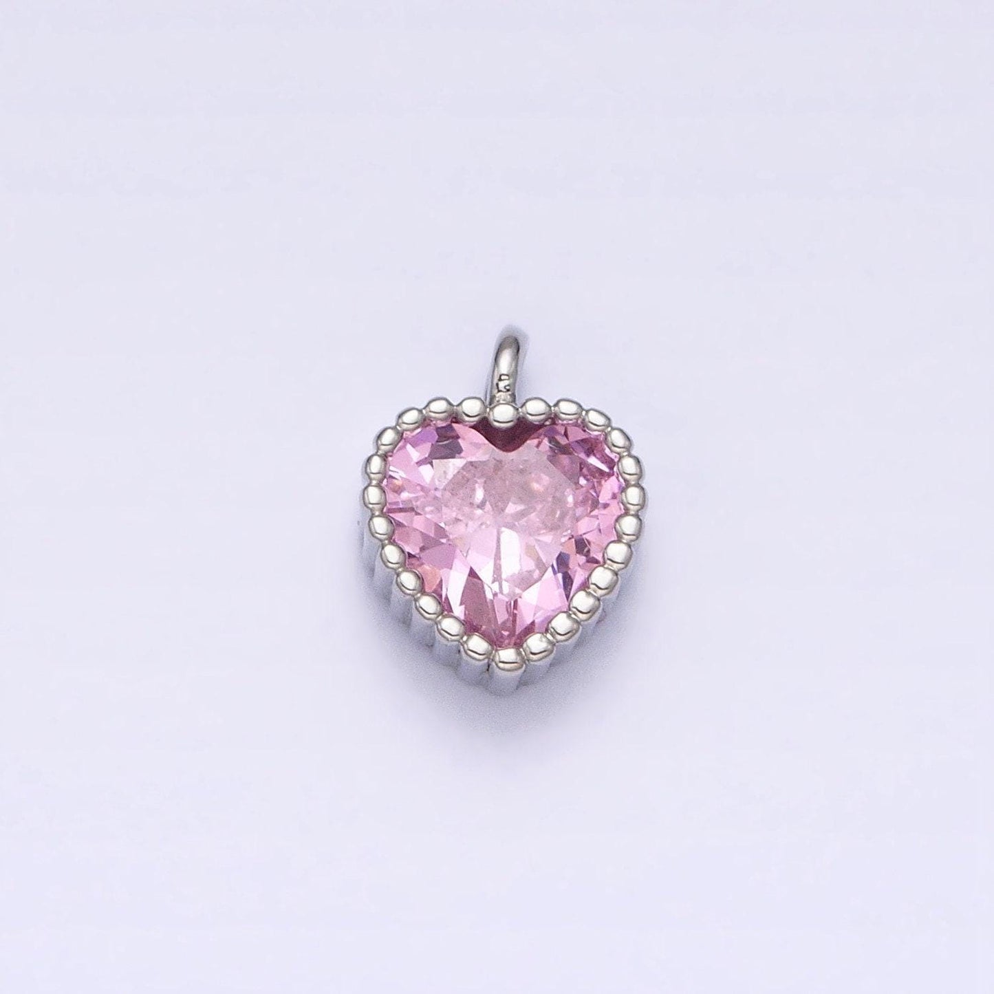 Tiny 16k gold filled heart charms cubic zirconia mini pink clear purple cz pendant wholesale bulk diy jewelry findings ac1258