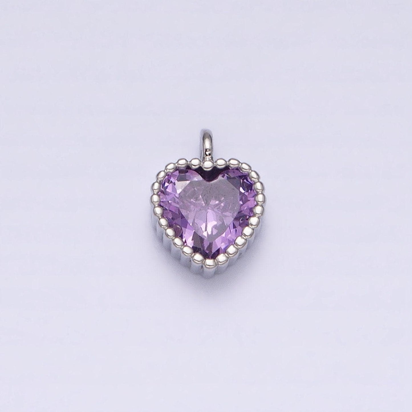 Tiny 16k gold filled heart charms cubic zirconia mini pink clear purple cz pendant wholesale bulk diy jewelry findings ac1258