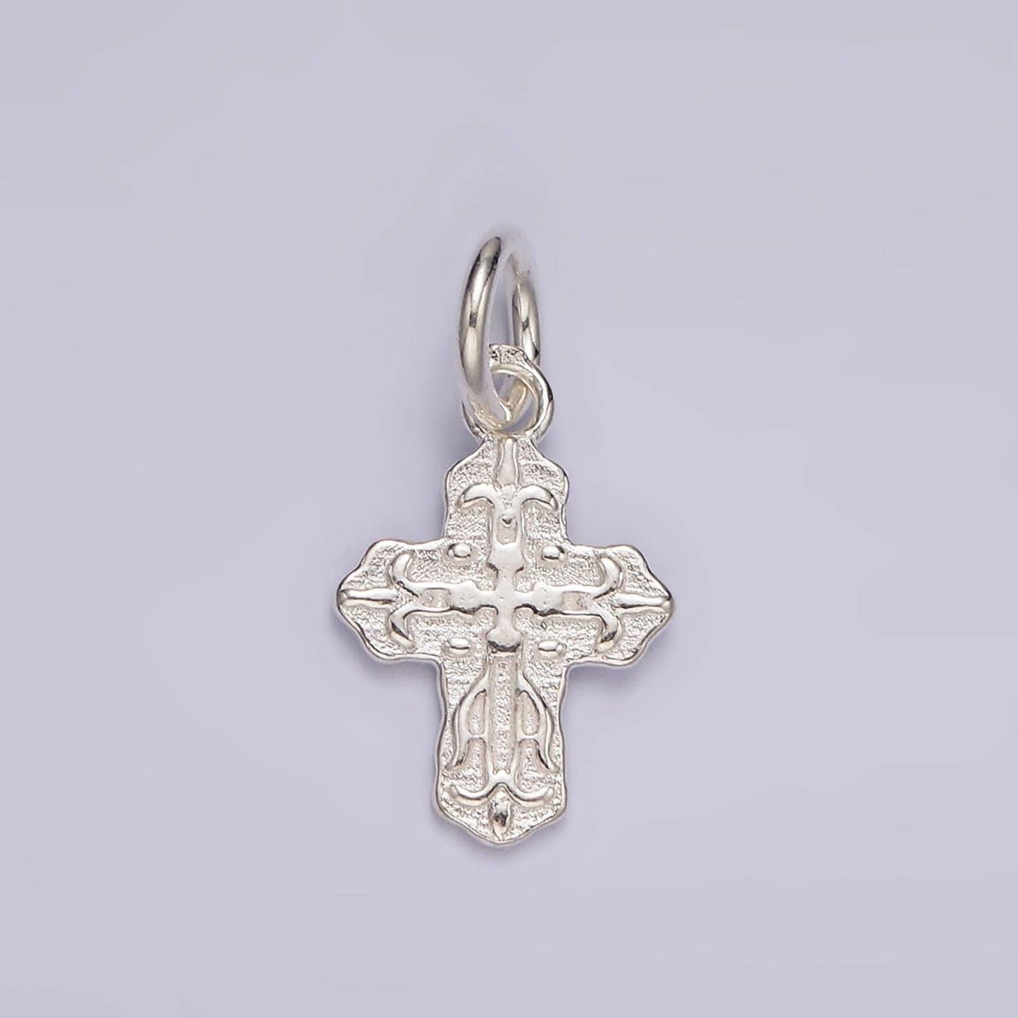 S925 sterling silver cross one sided tiny pendant, small religious charm | sl-417