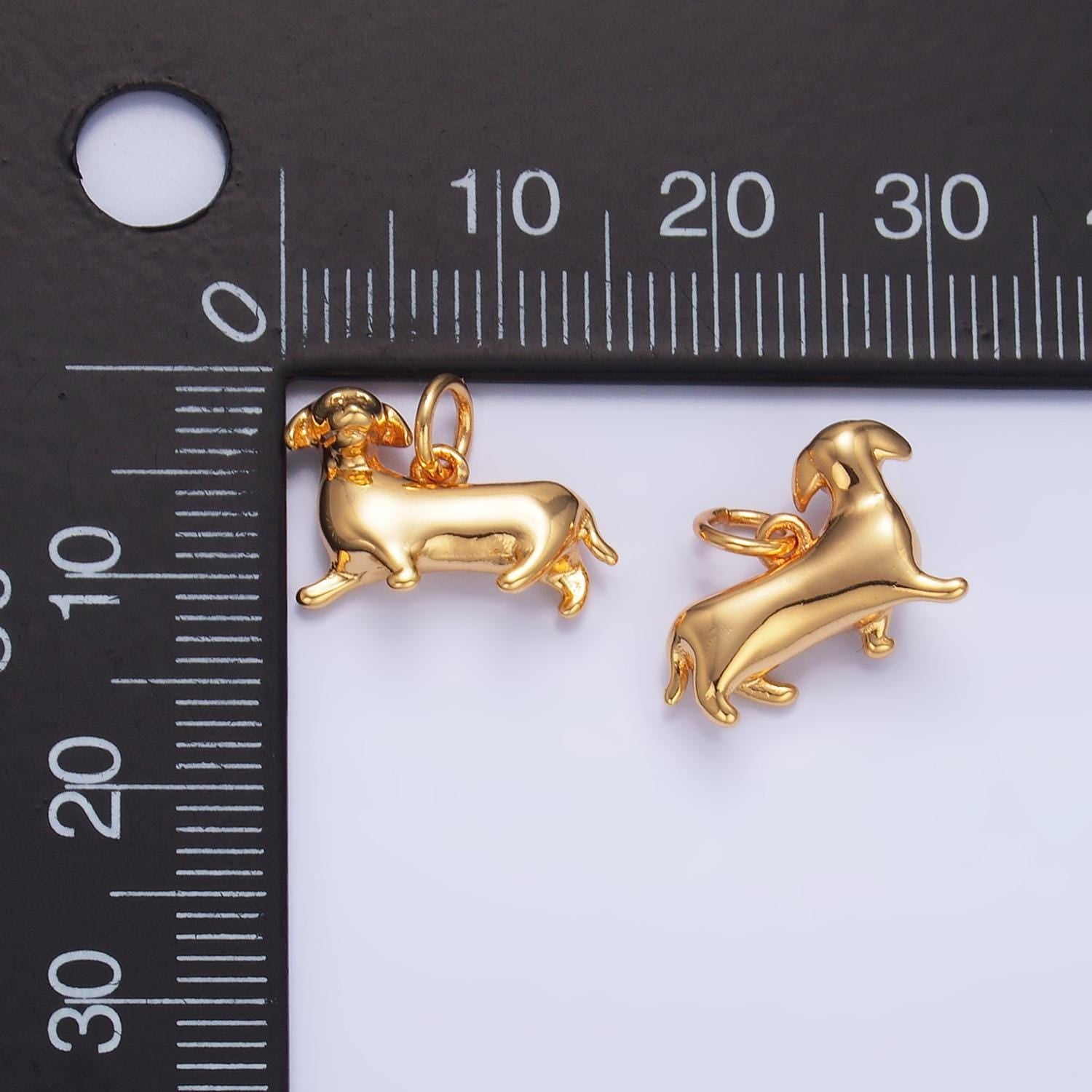 24k gold filled weiner dog dachshund charm 8x16mm charm silver bracelet necklace pendant animal charms w388