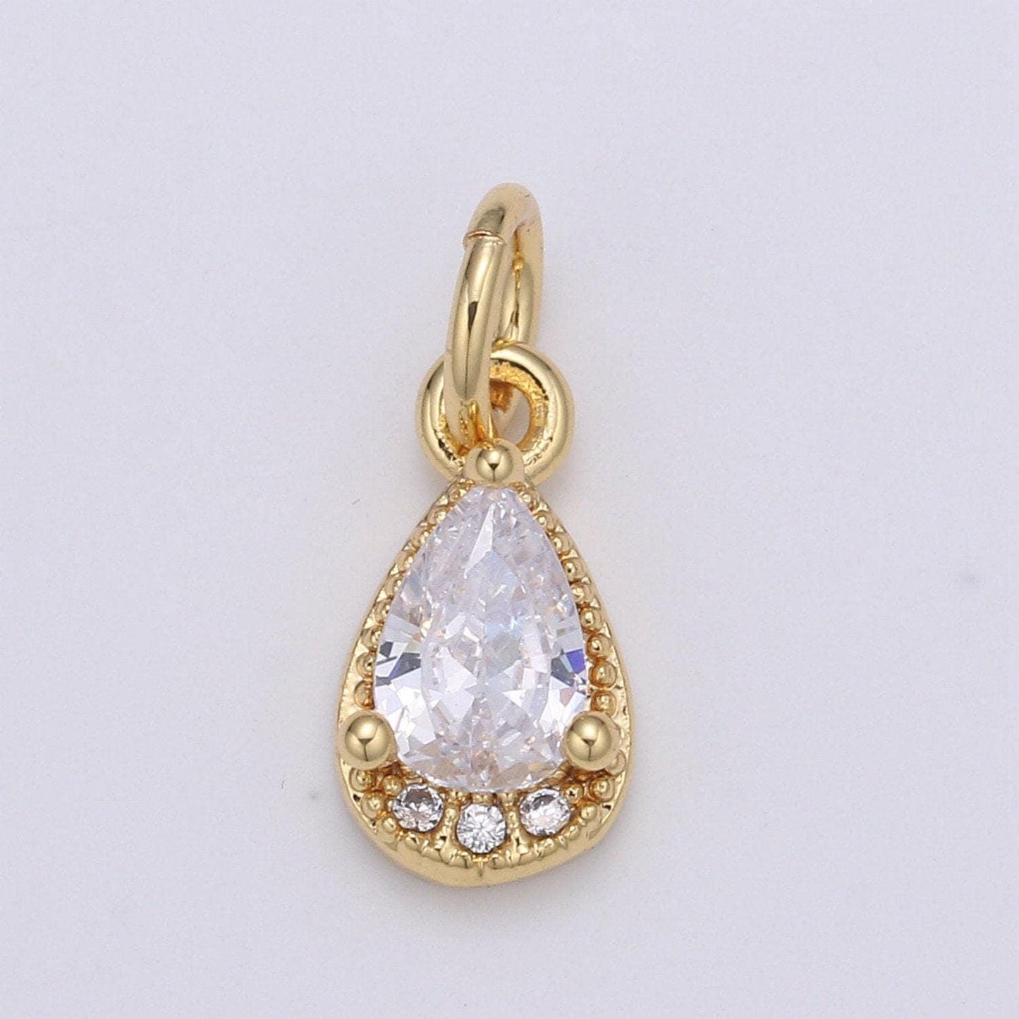 Multi color cubic zirconia:blue,clear,red, 24k gold solitaire cz pendant,large diamond pear cut cubic stone pendant | e-079~e-081
