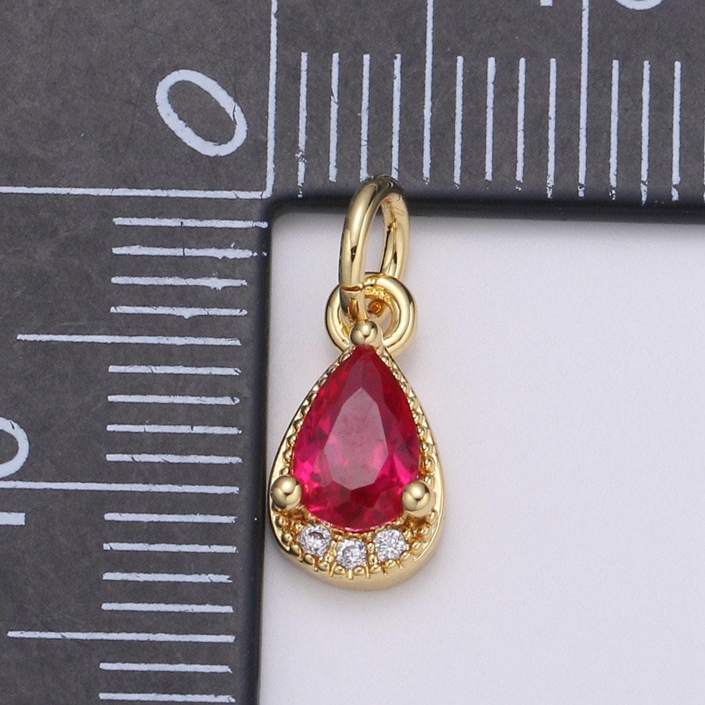 Multi color cubic zirconia:blue,clear,red, 24k gold solitaire cz pendant,large diamond pear cut cubic stone pendant | e-079~e-081