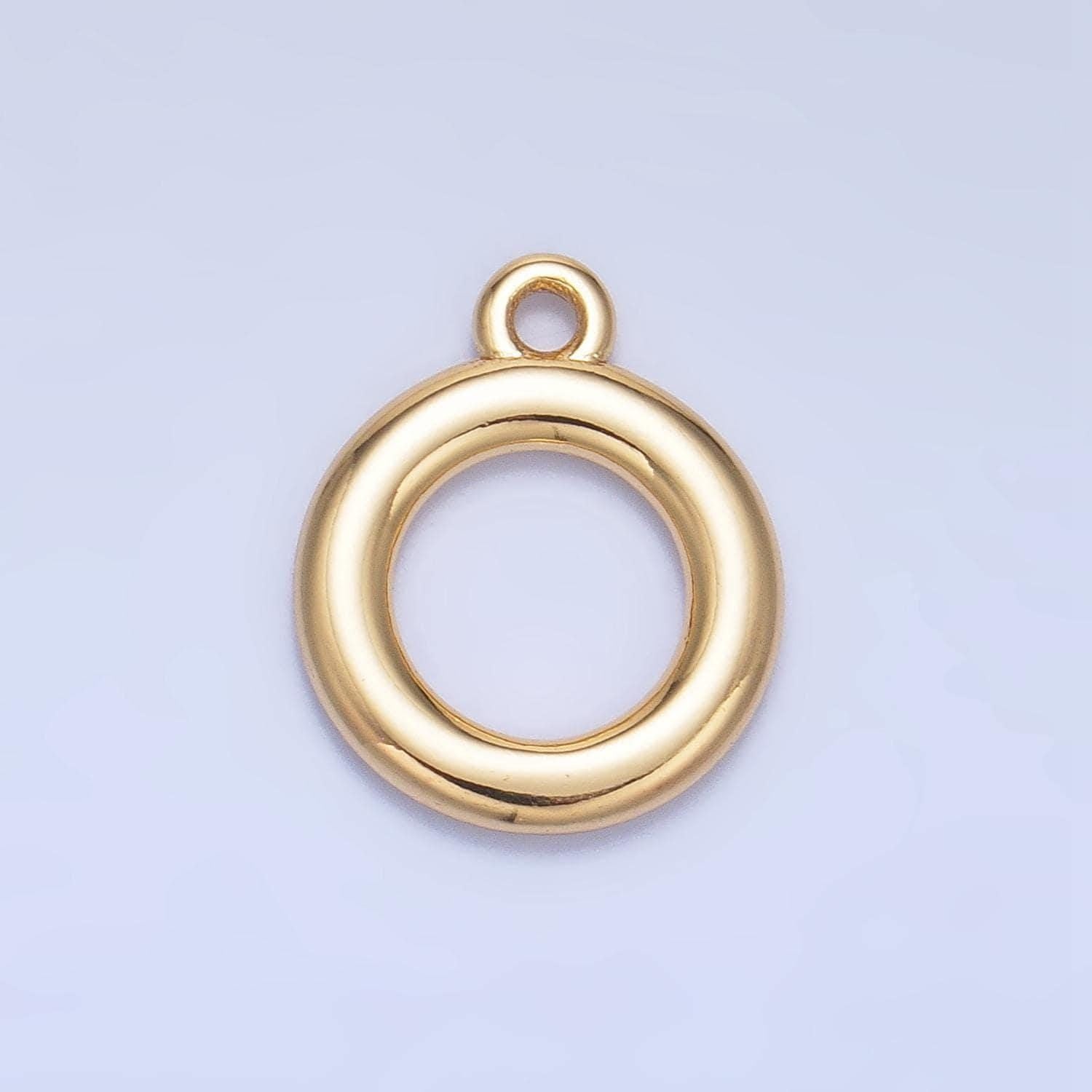 Minimalist round circle 24k gold filled charm | x-596