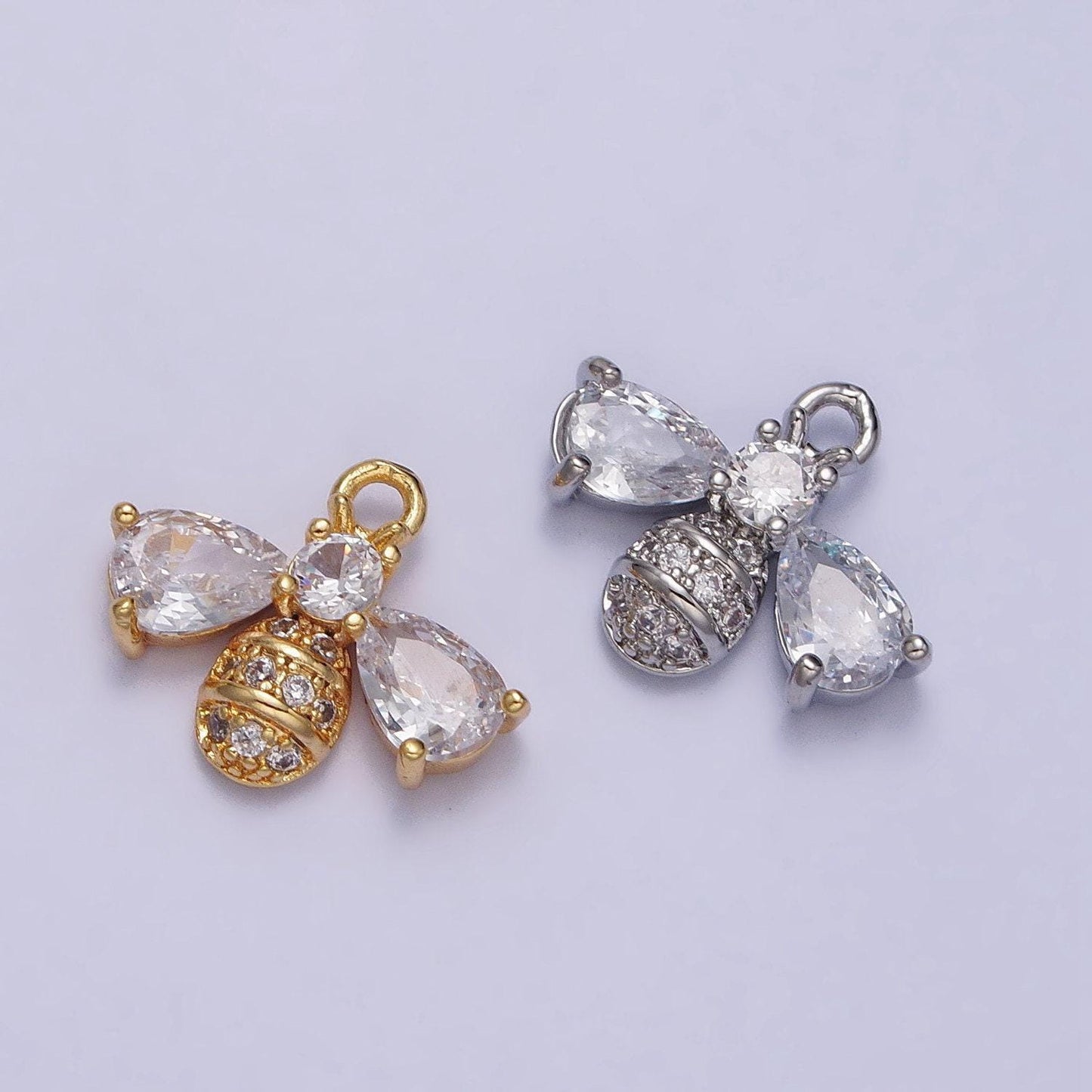 1pc mini gold bee pendant charm, insect bug pendant charm, animal pendant, for diy jewelry ac247 ac249