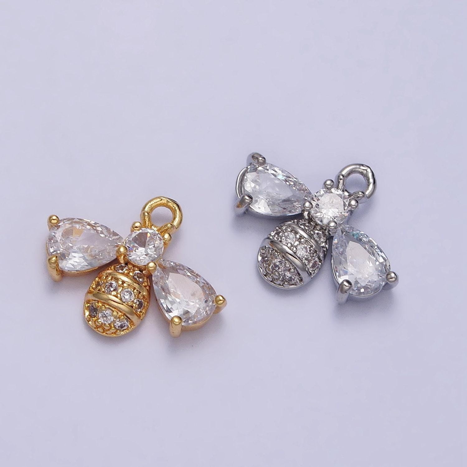 1pc mini gold bee pendant charm, insect bug pendant charm, animal pendant, for diy jewelry ac247 ac249