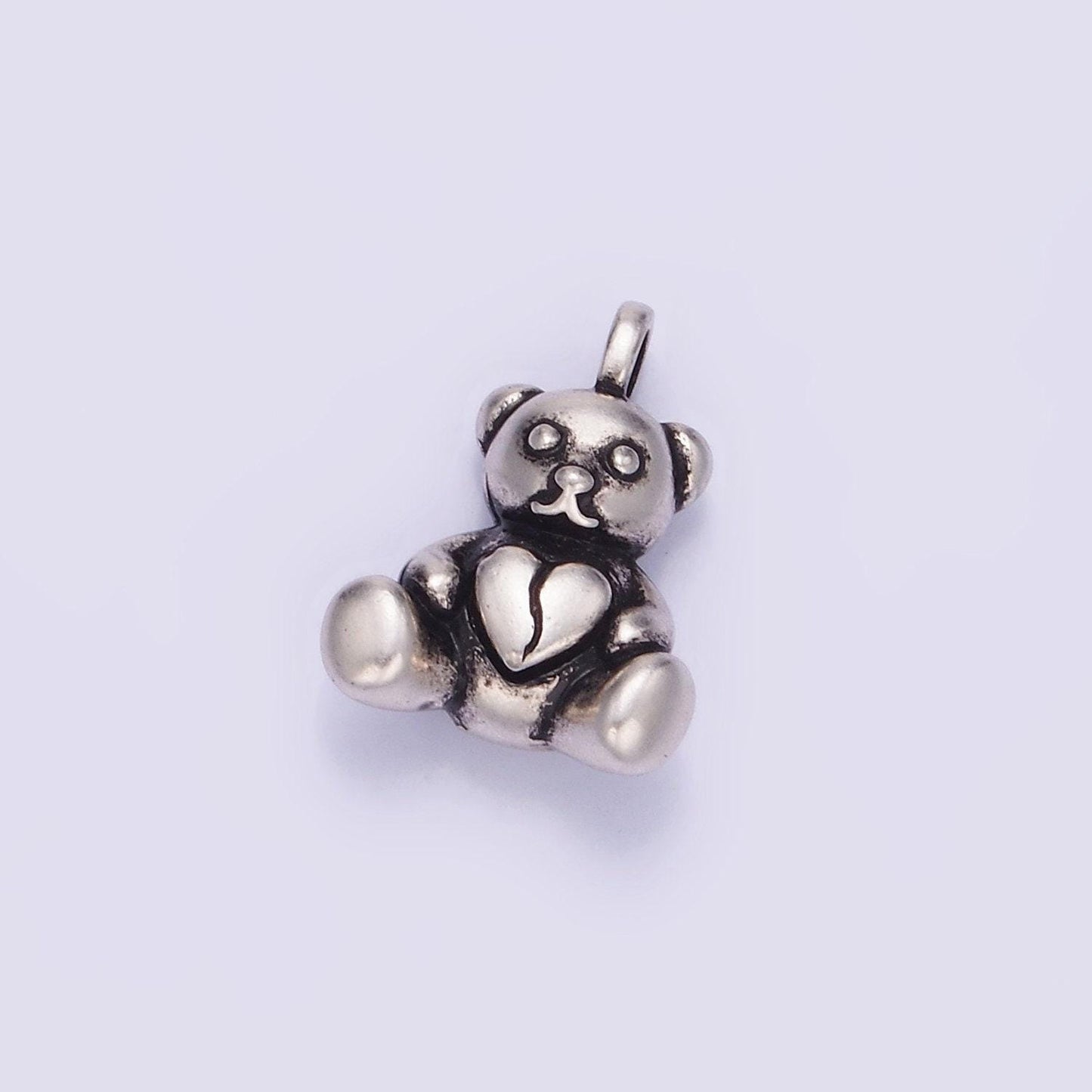 Mini bear pendant dainty teddy bear charm gold small charm silver stuff animal charm for bracelet necklace jewelry making supply aa-1232