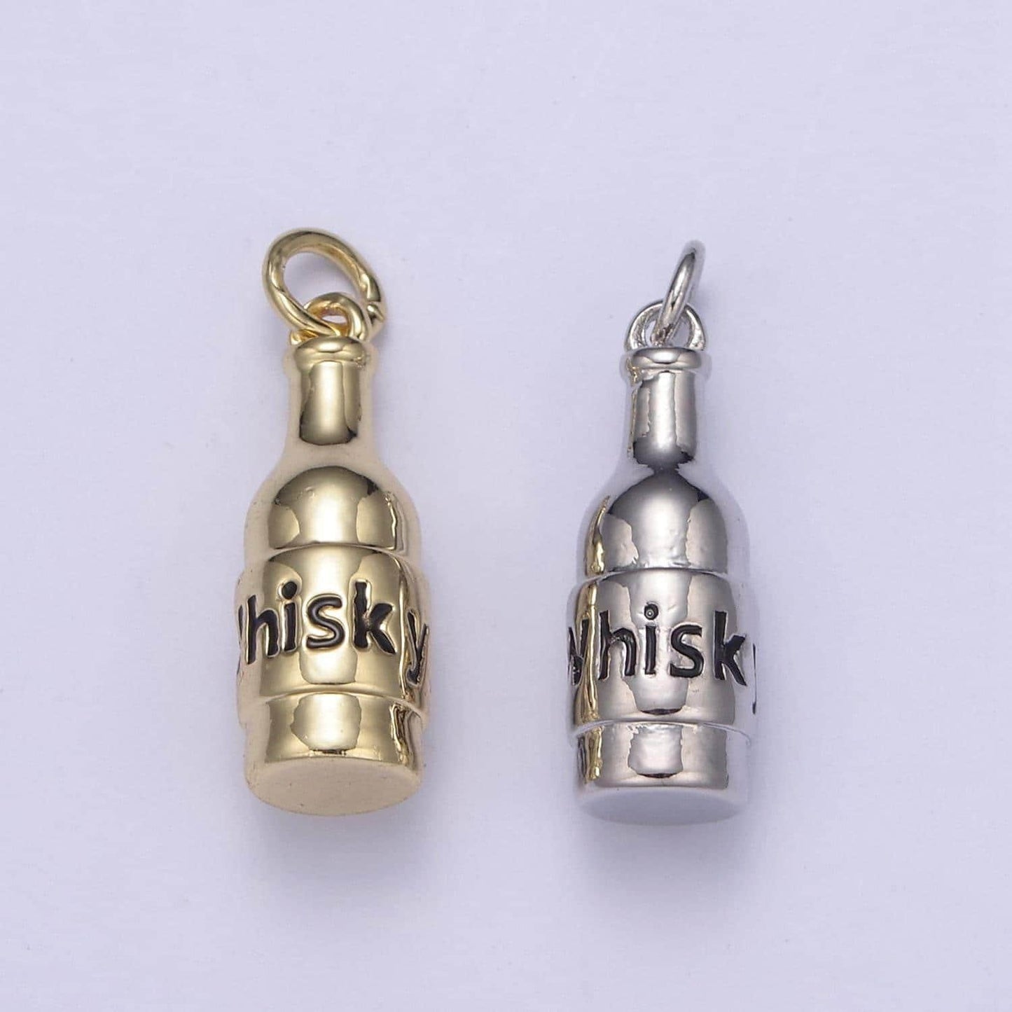 Whisky bottle charms silver / gold bottle charms, jewelry supply wholesale n-662