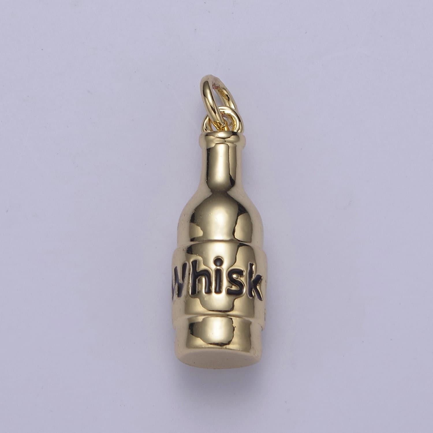 Whisky bottle charms silver / gold bottle charms, jewelry supply wholesale n-662