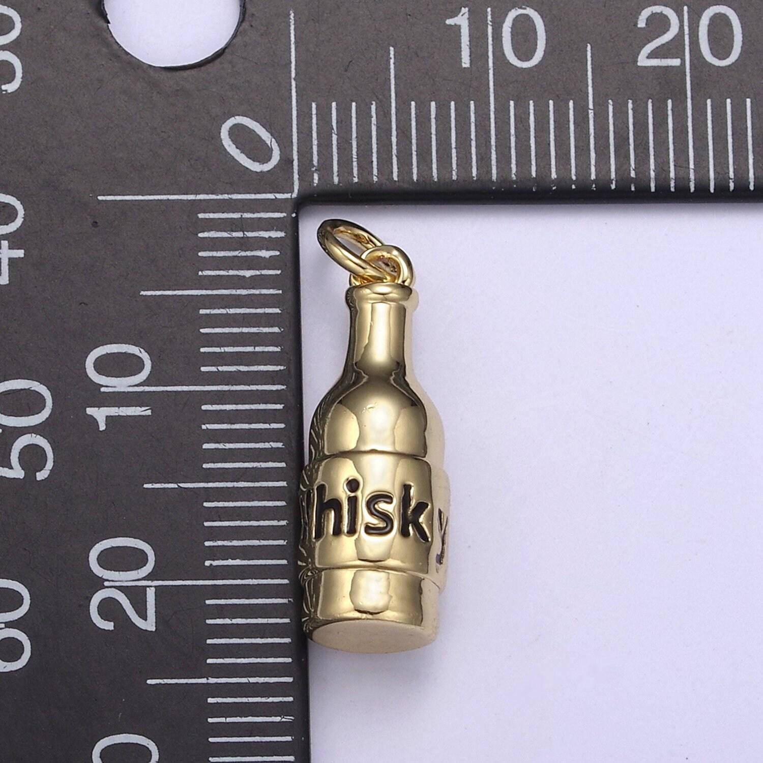 Whisky bottle charms silver / gold bottle charms, jewelry supply wholesale n-662