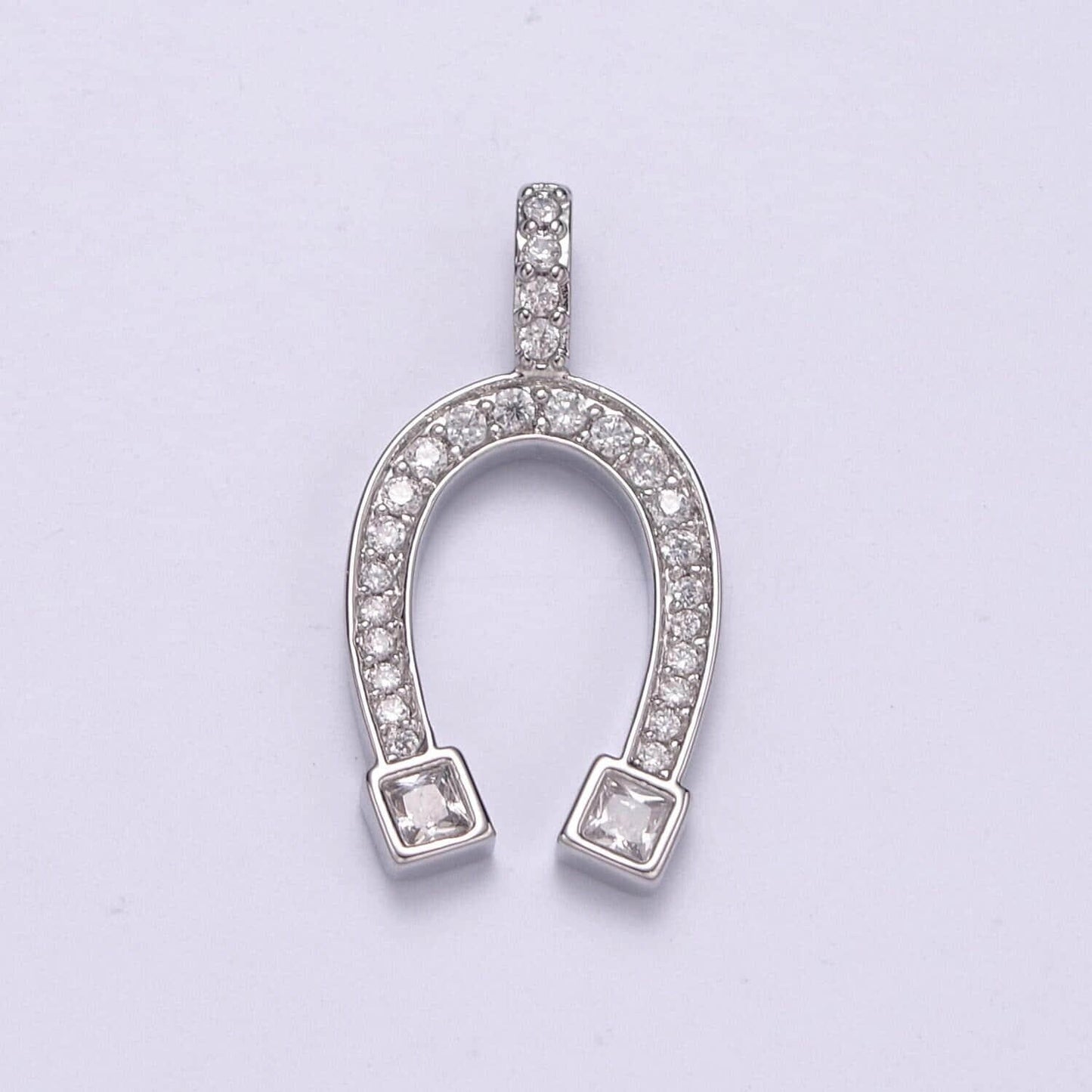 Gold filled horse shoe pendant- dainty cz pave lucky charm cubic horseshoe charm - for necklace bracelet earring component n-534, n-535