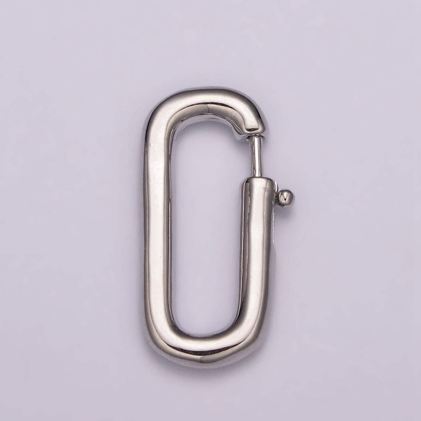 Pull gold spring gate oval clasp, silver open close gate ring, charm holder clasp for connector link bracelet necklace component
