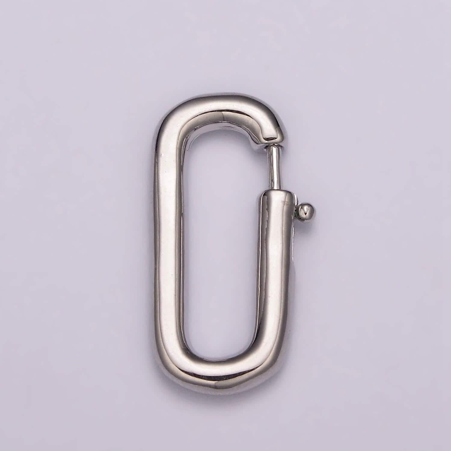 Pull gold spring gate oval clasp, silver open close gate ring, charm holder clasp for connector link bracelet necklace component