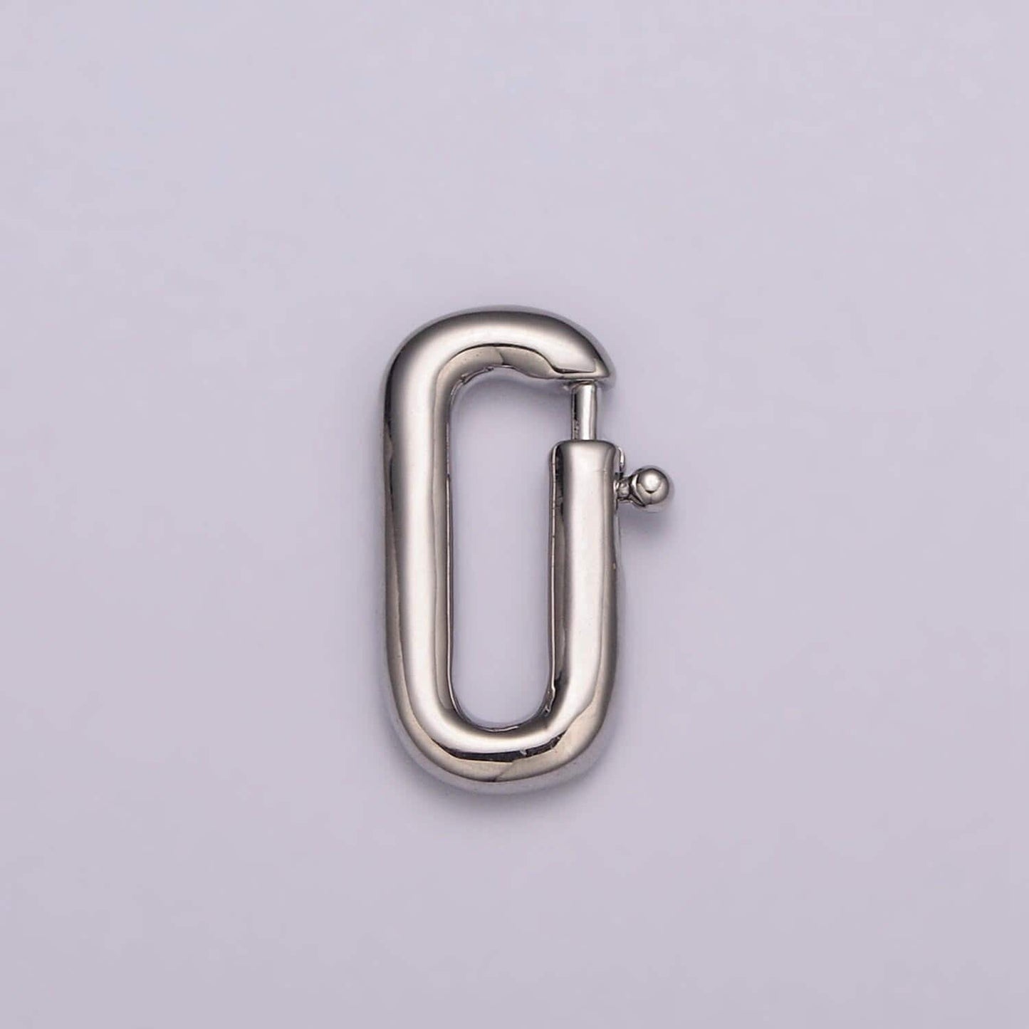 Pull gold spring gate oval clasp, silver open close gate ring, charm holder clasp for connector link bracelet necklace component