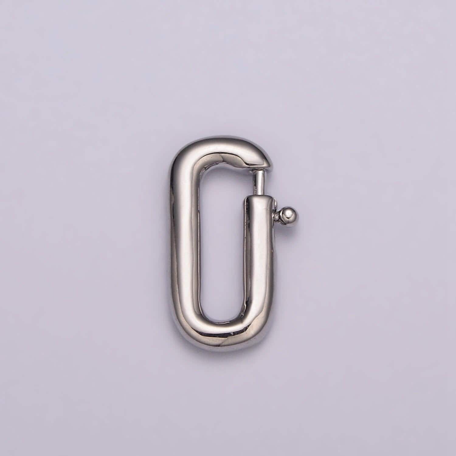 Pull gold spring gate oval clasp, silver open close gate ring, charm holder clasp for connector link bracelet necklace component