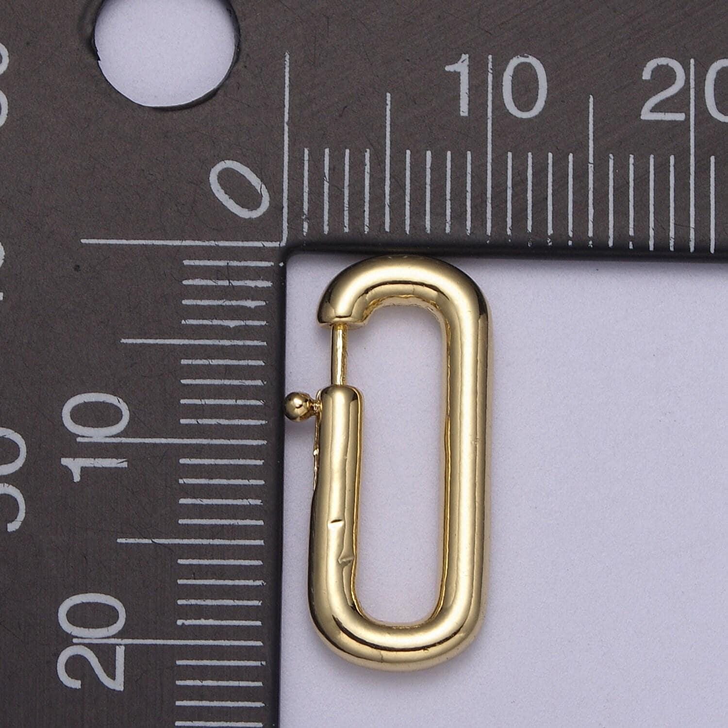 Pull gold spring gate oval clasp, silver open close gate ring, charm holder clasp for connector link bracelet necklace component