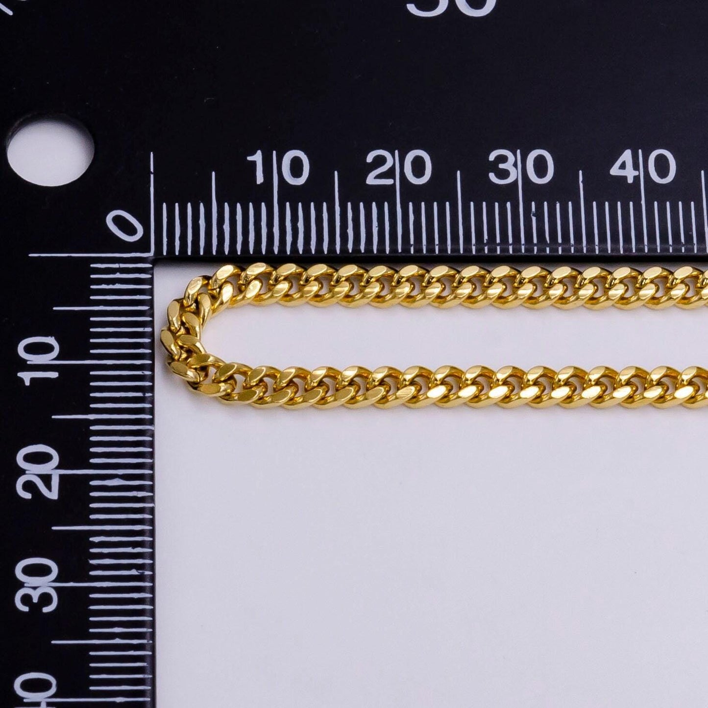 14k gold filled 3.2mm flat concave curb unfinished chain for jewelry making | roll-1416