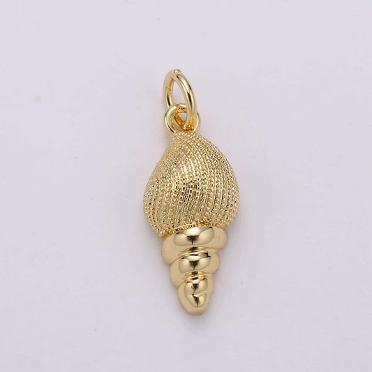 Gold filled sea shell conch shell charm d-195