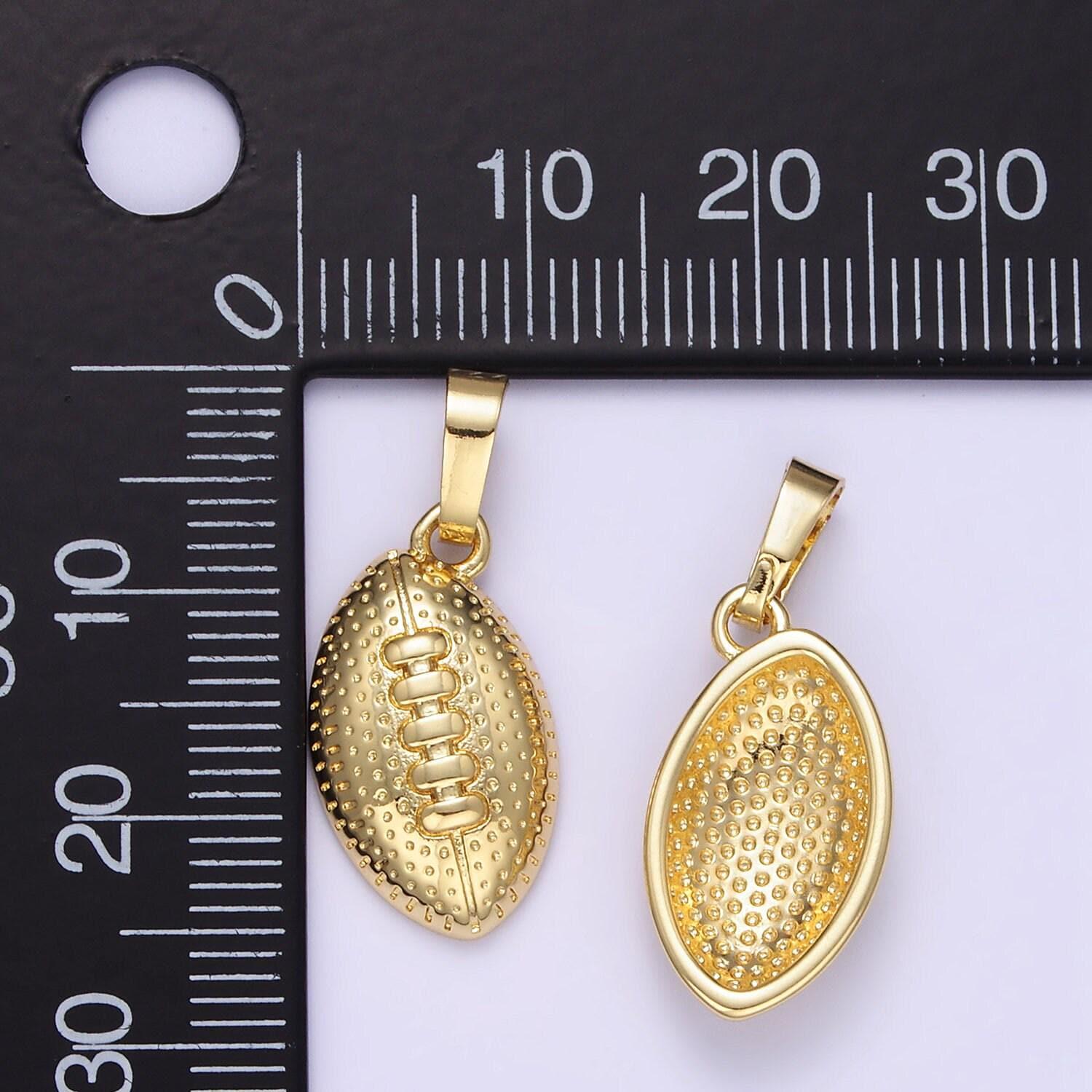 American football ball team sport player game fan charm pendant necklace 24k gold filled ball charm aa1333