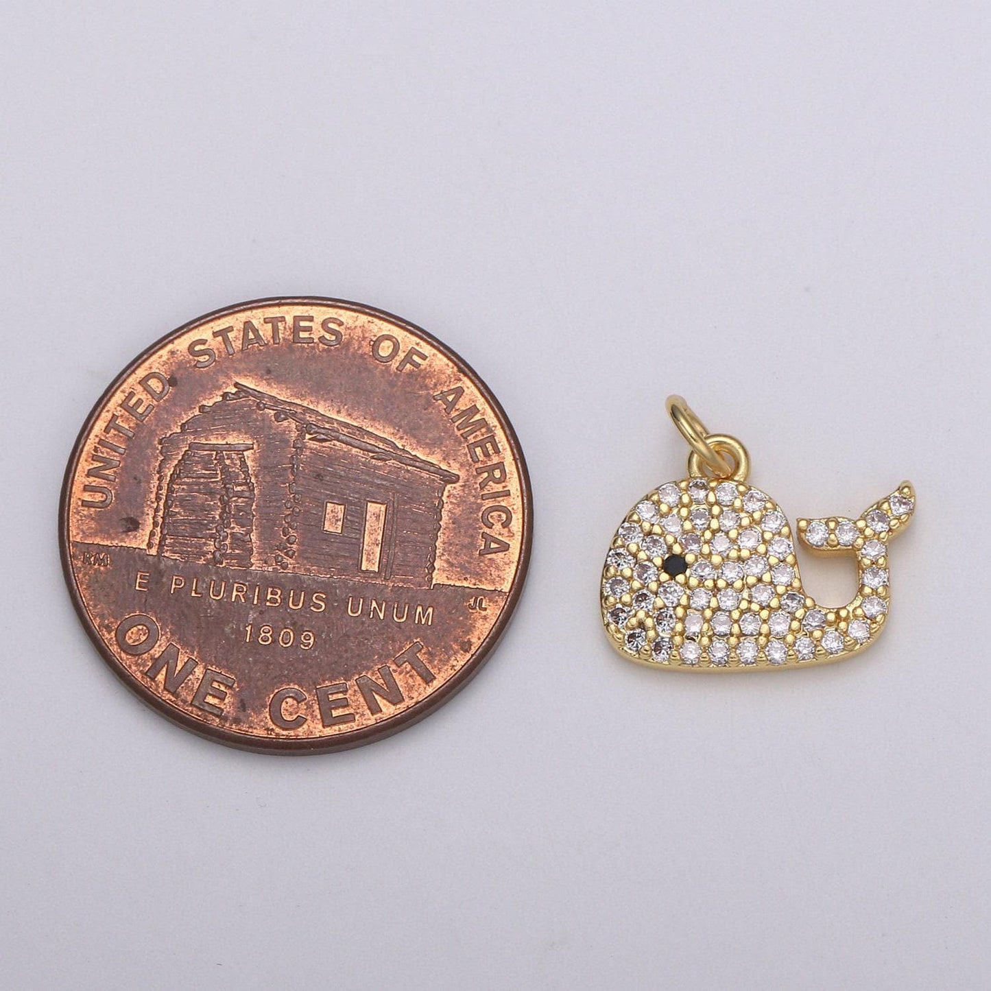 Micro pave gold whale charm, bracelet charm,necklace charm, earring charm, ocean jewelry, fish,dolphin ,mermaid , e-593