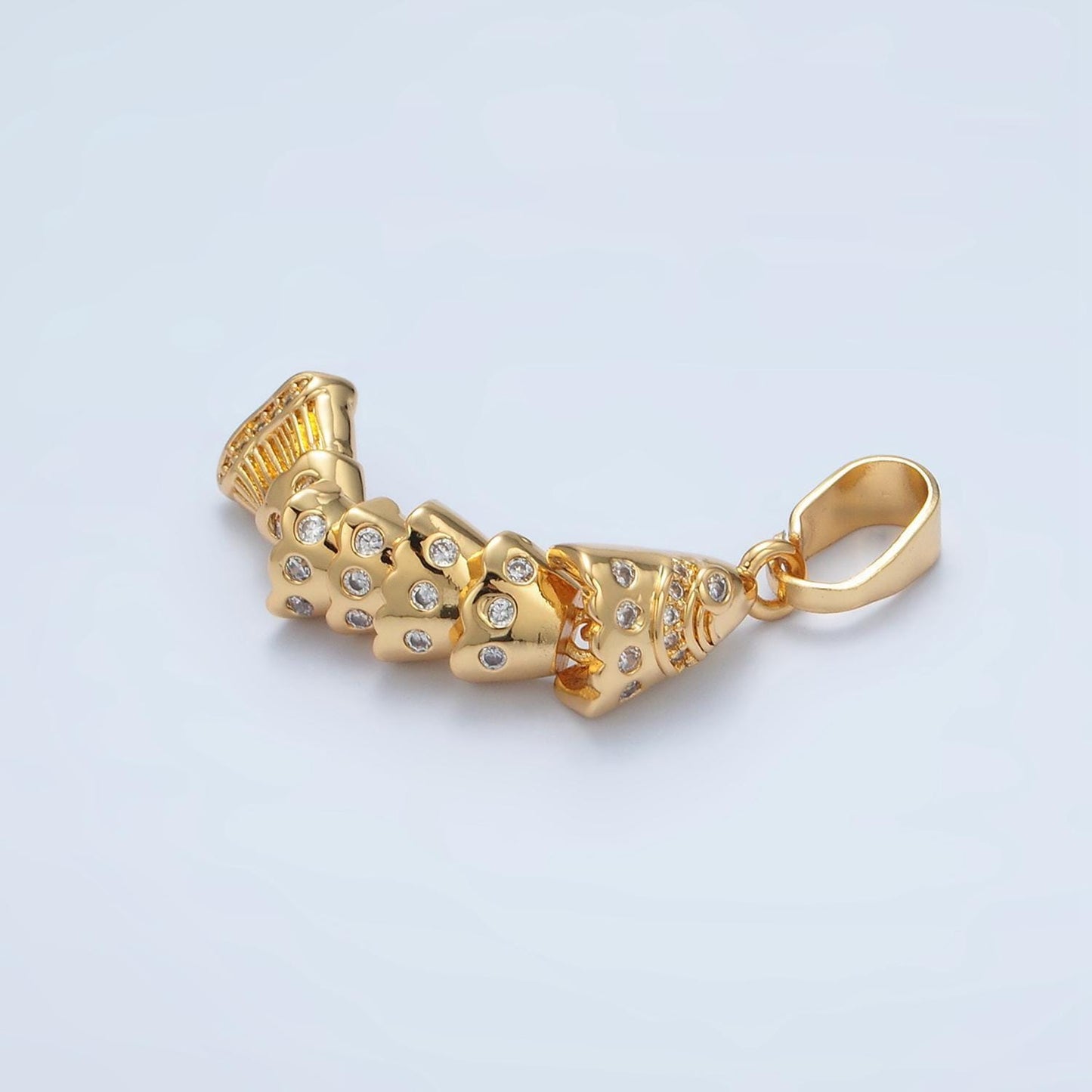 3d movable fish 24k gold filled pendant gold fish charm for necklace fish lover gift aa904