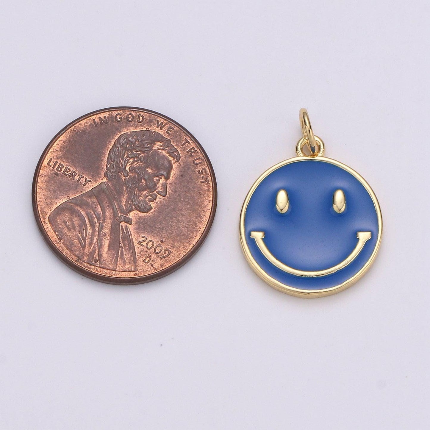 1pc enamel happy face charm, gold smile happy face charms,orange, green, pink, purple dainty smile charm, emoji charm, diy craft pendant