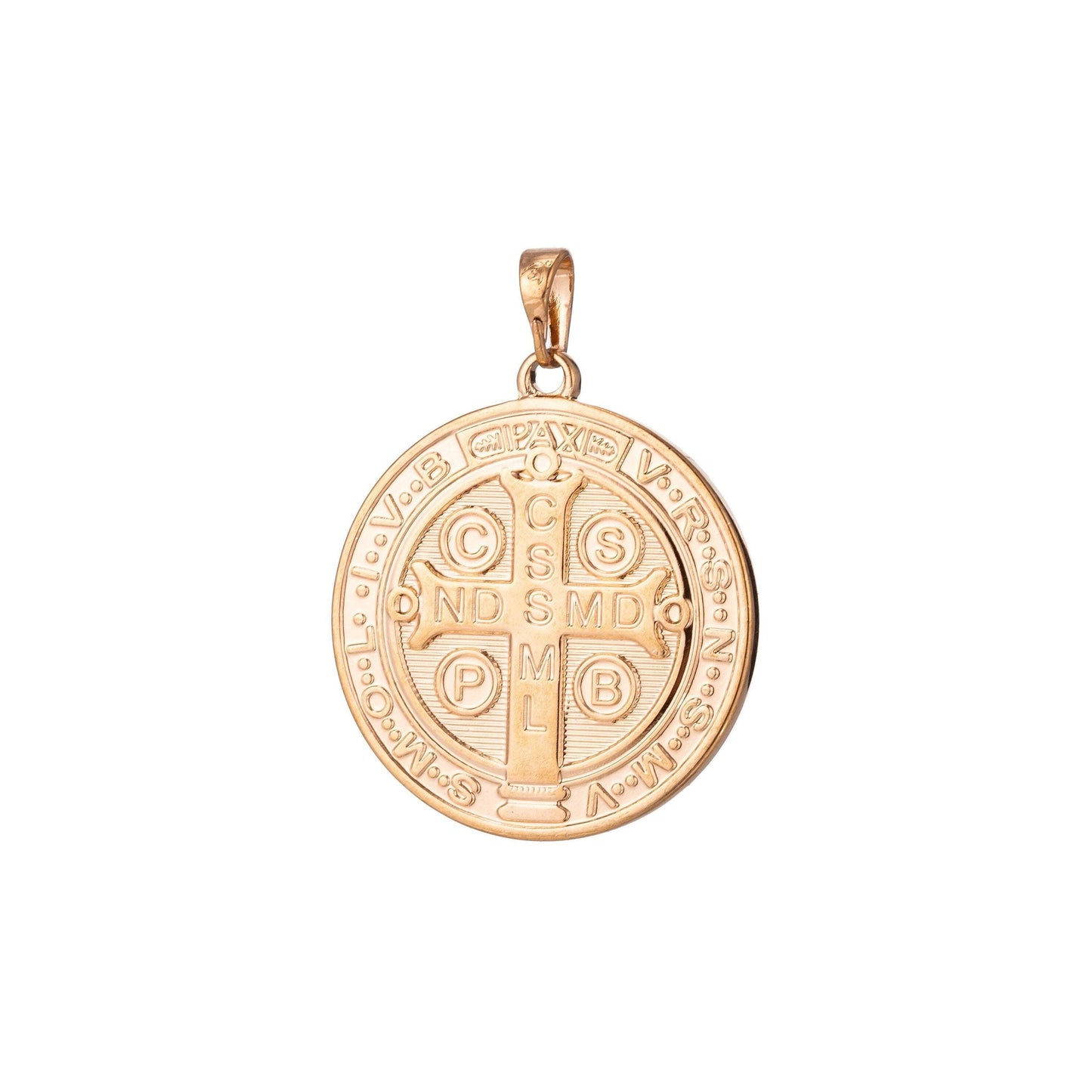 Coin saint benedict charm medallion santo benedicto religious pendant gold filled prayer charms catholic jewelry statement necklace