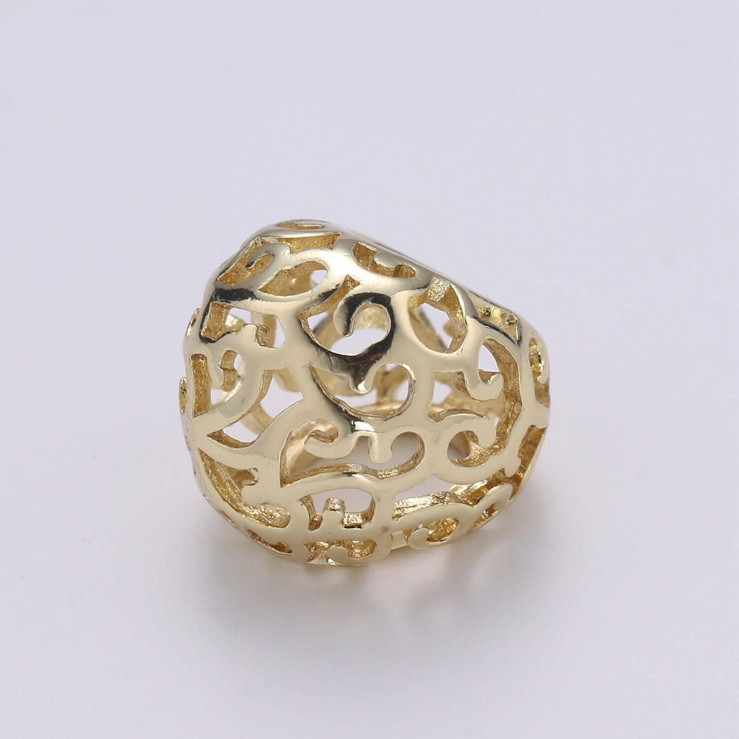 1pc 14k gold filigree beads spacer beads, for diy jewelry making european charms bead bracelet, bead size 15.5x13.7mm hole 6.9mm,410