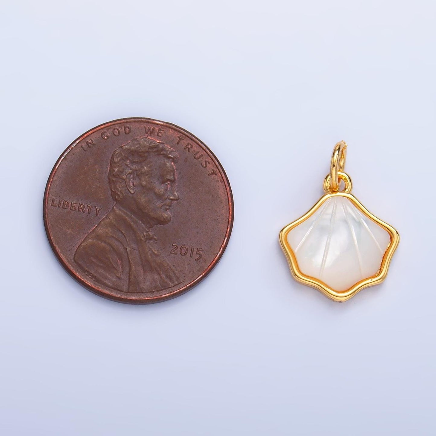 24k gold filled scallop clam shell sea life nautical beach charm wholesale beach charms shell pearl charm w279