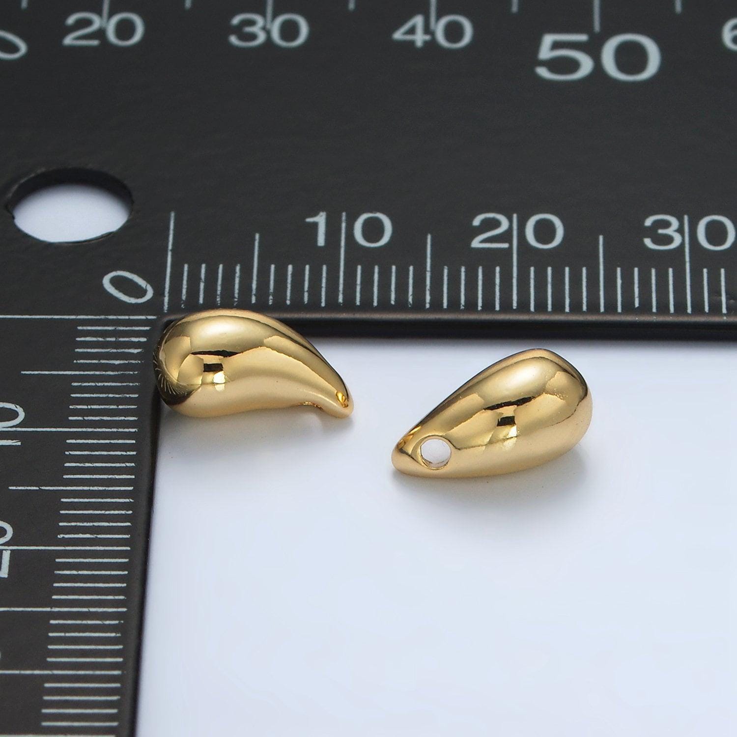 Dainty gold tear drop pendant 24k gold filled teardrop charms simple findings minimalist geometry dangle pendant b413