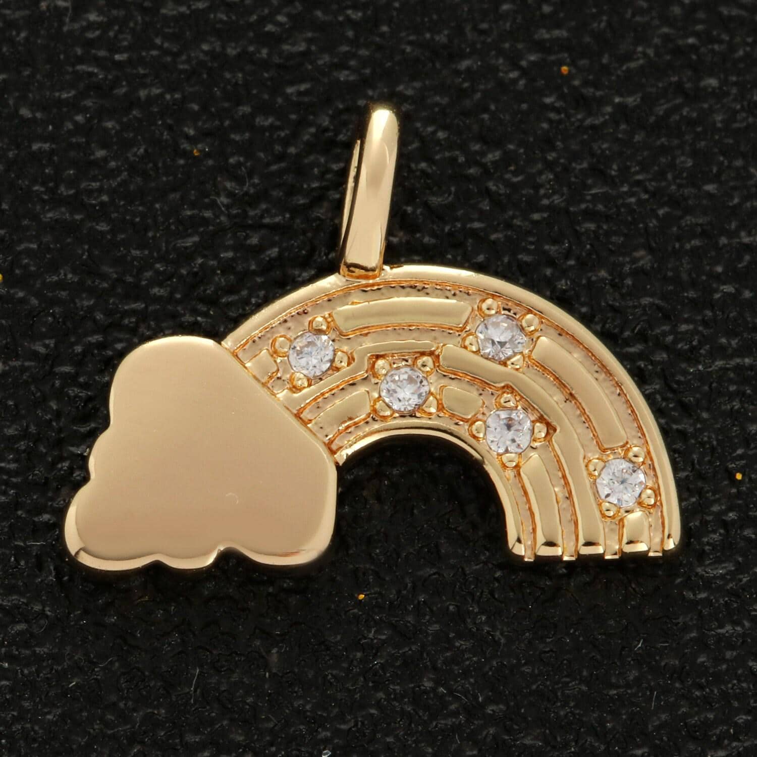 Rainbow 18k gold filled charm dainty white cloud charm for bracelet necklace rainbow pendant m-788