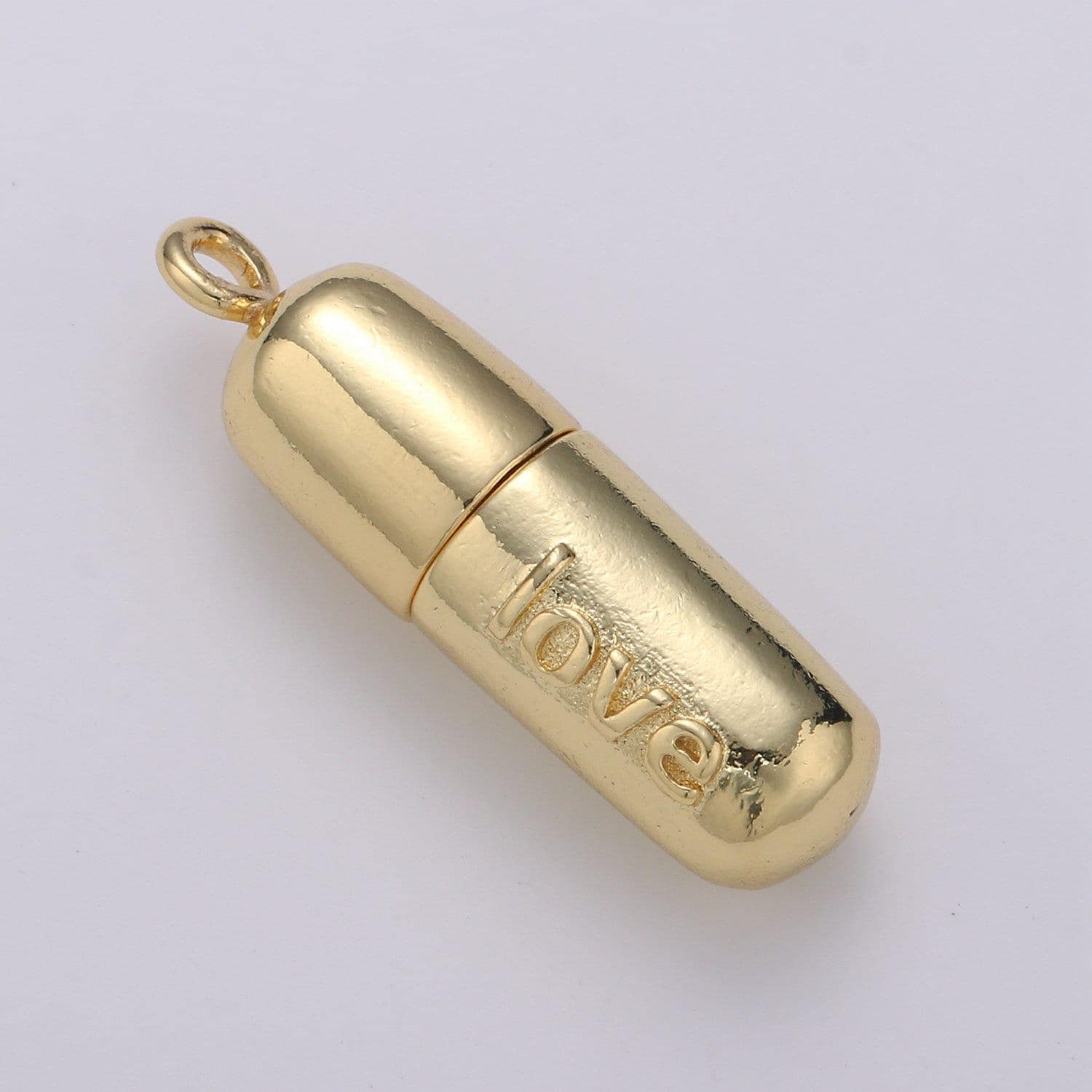 Gold pill charm necklace, dainty word charm love pill bar pendant, chill pill charm necklace pendant happy hope optimist minimalist ch-1343