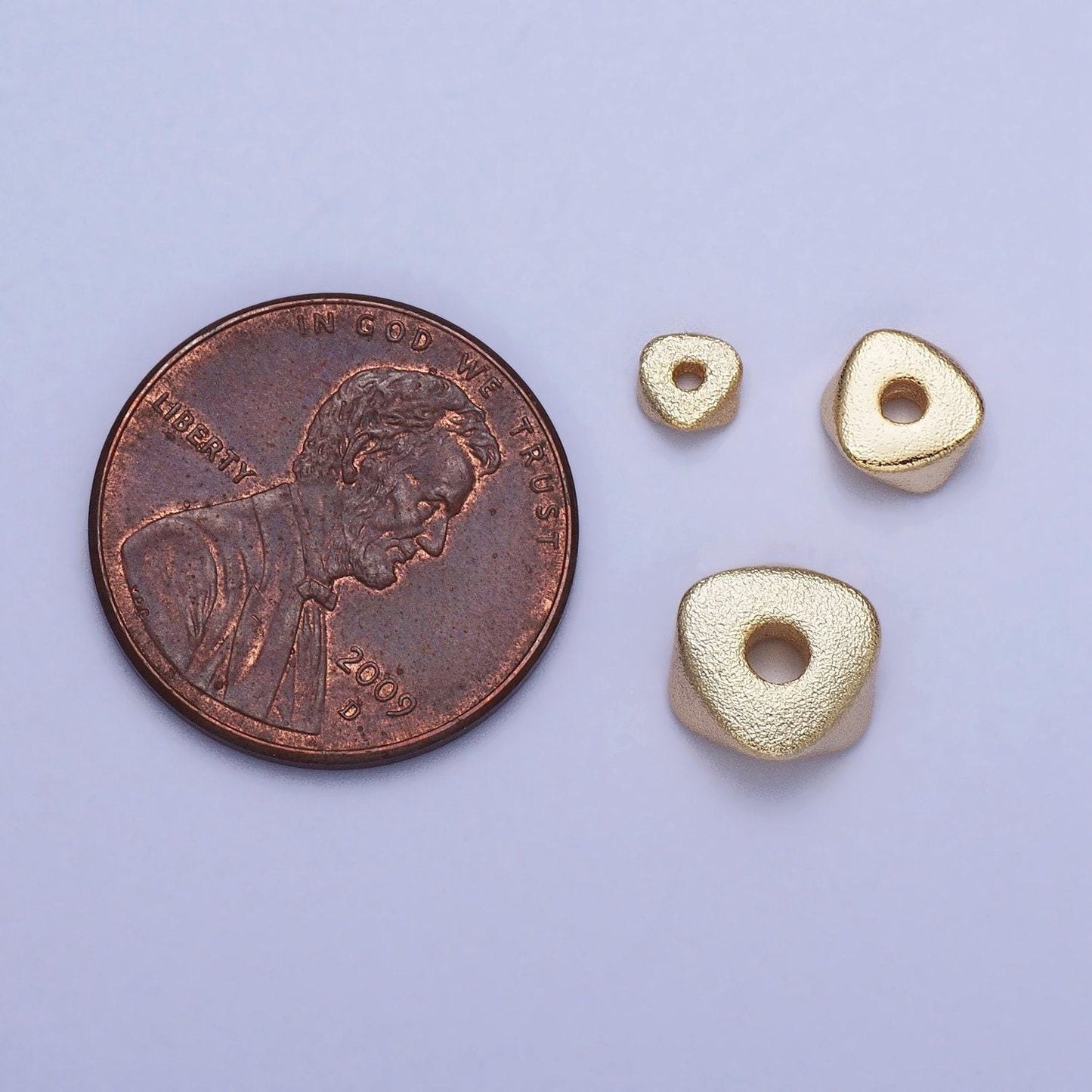 20x matte gold plated triangle spacer bead, geometric spacer bead connector, necklace bracelet connectors, brass findings