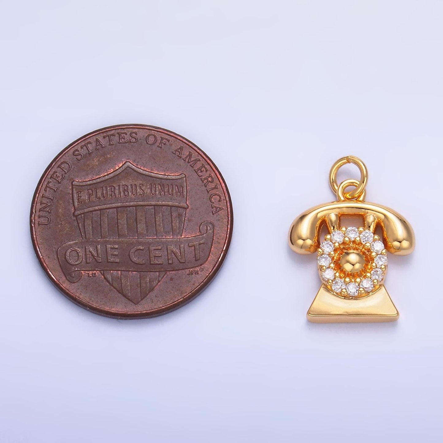 24k gold filled telephone charm pendant retro phone gadget charm necklace gift idea gold charm for bracelet necklace w393