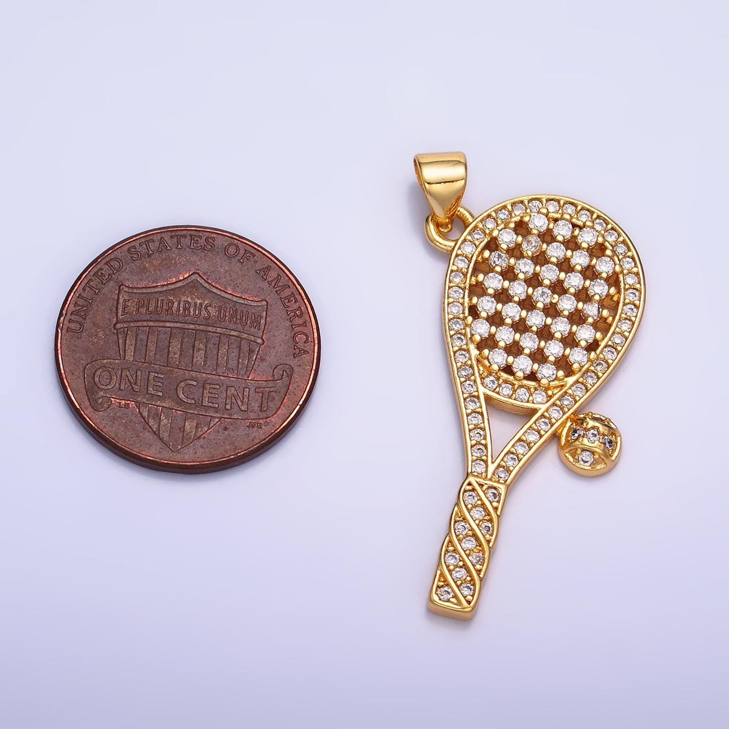 24k gold filled tennis charm cubic racquet with cz gold ball pendant sports pendant wimbledon court necklace aa1066