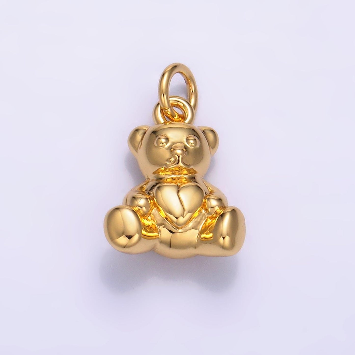 24k gold filled teddy bear pendant kids stuff animal add-on charm in gold for bracelet necklace charm bar supply | w215