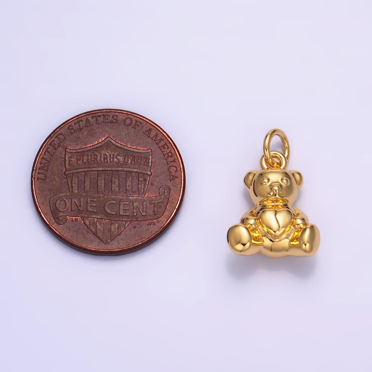 24k gold filled teddy bear pendant kids stuff animal add-on charm in gold for bracelet necklace charm bar supply | w215